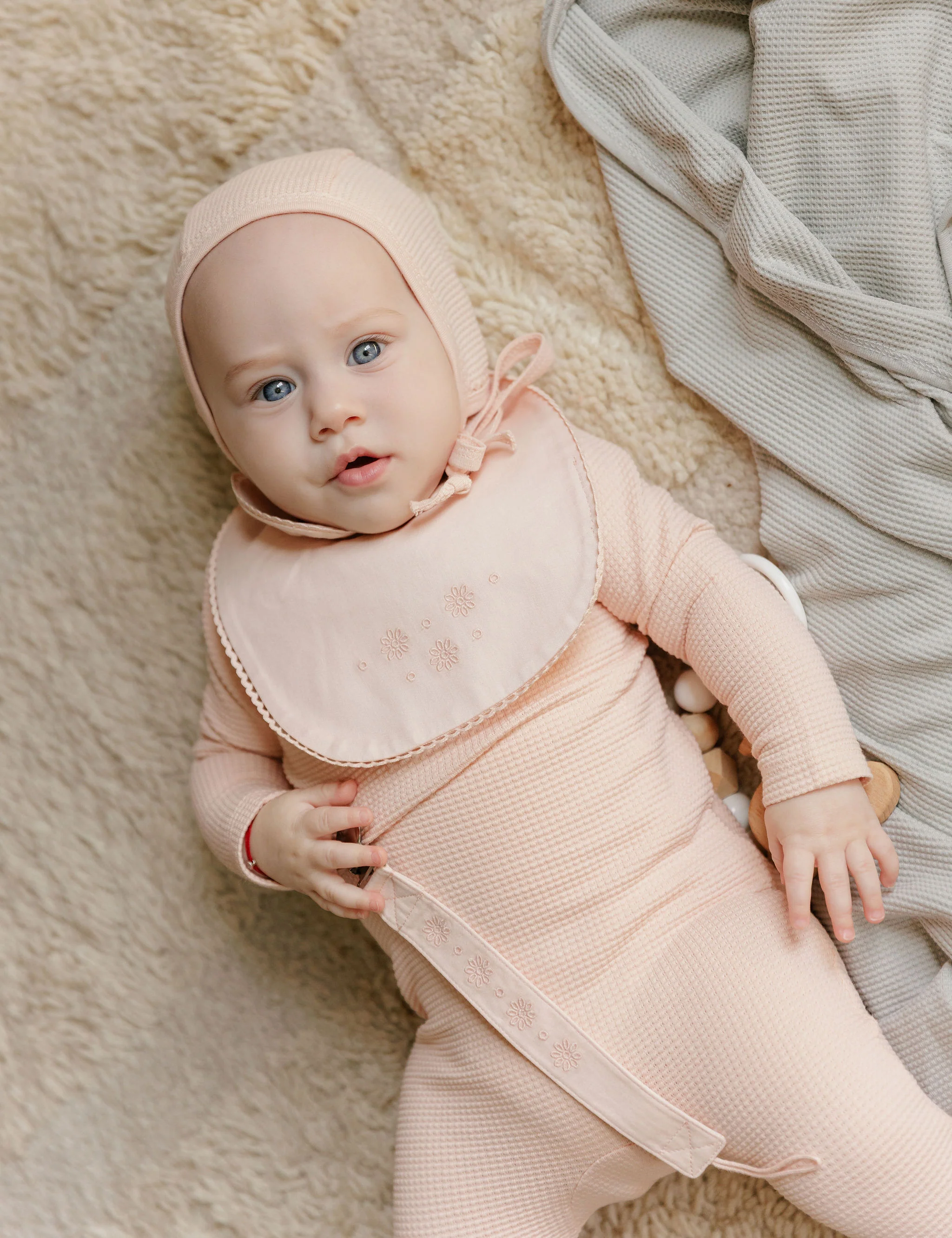 Embroidered Collar Collection - Bodysuit + Overalls + Bonnet - Image 2