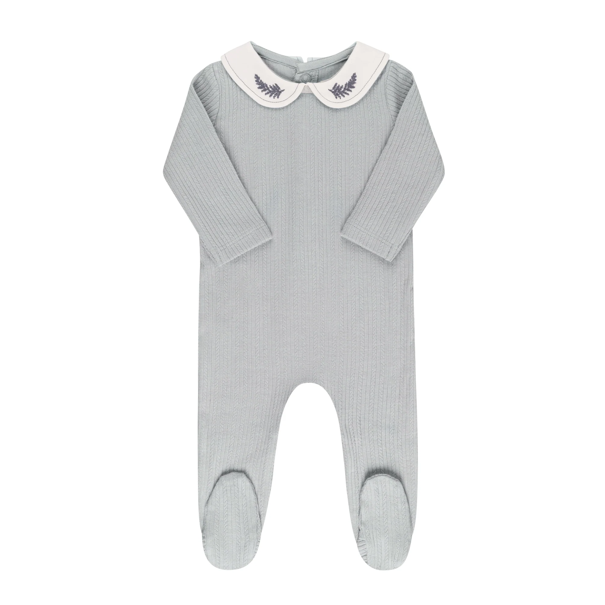 Organic Cotton Embroidered Collar Collection - Footie - Image 5