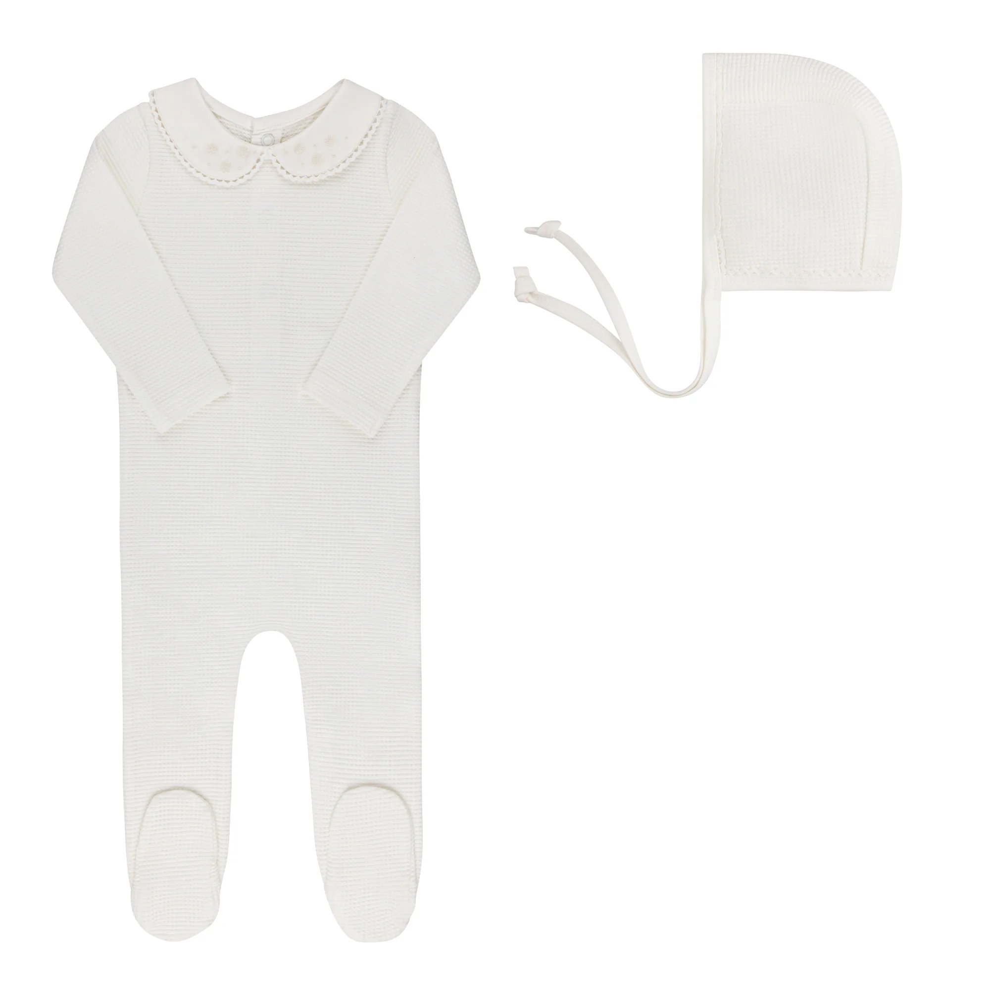 Embroidered Collar Collection - Footie + Bonnet