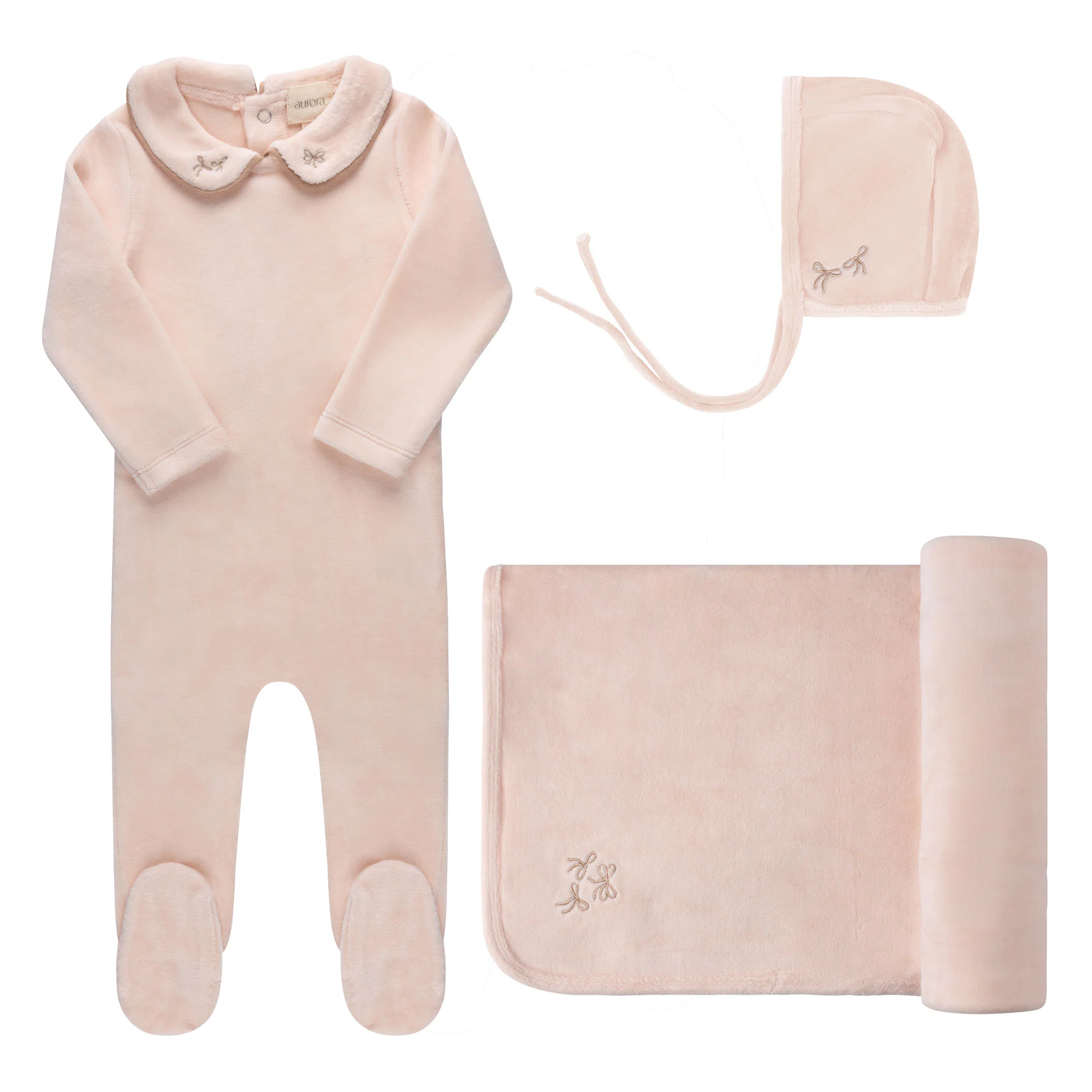 Embroidered Velour Collar Collection - Take Me Home Set