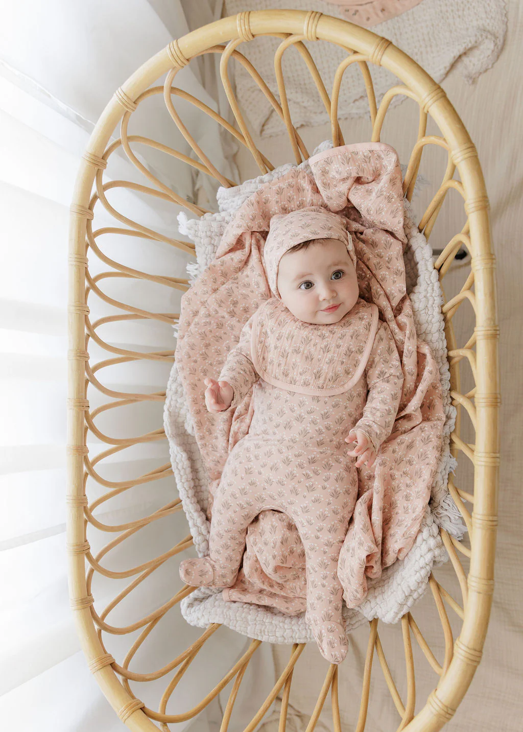 French Terry Blooms Collection - Muslin Swaddle - Image 3