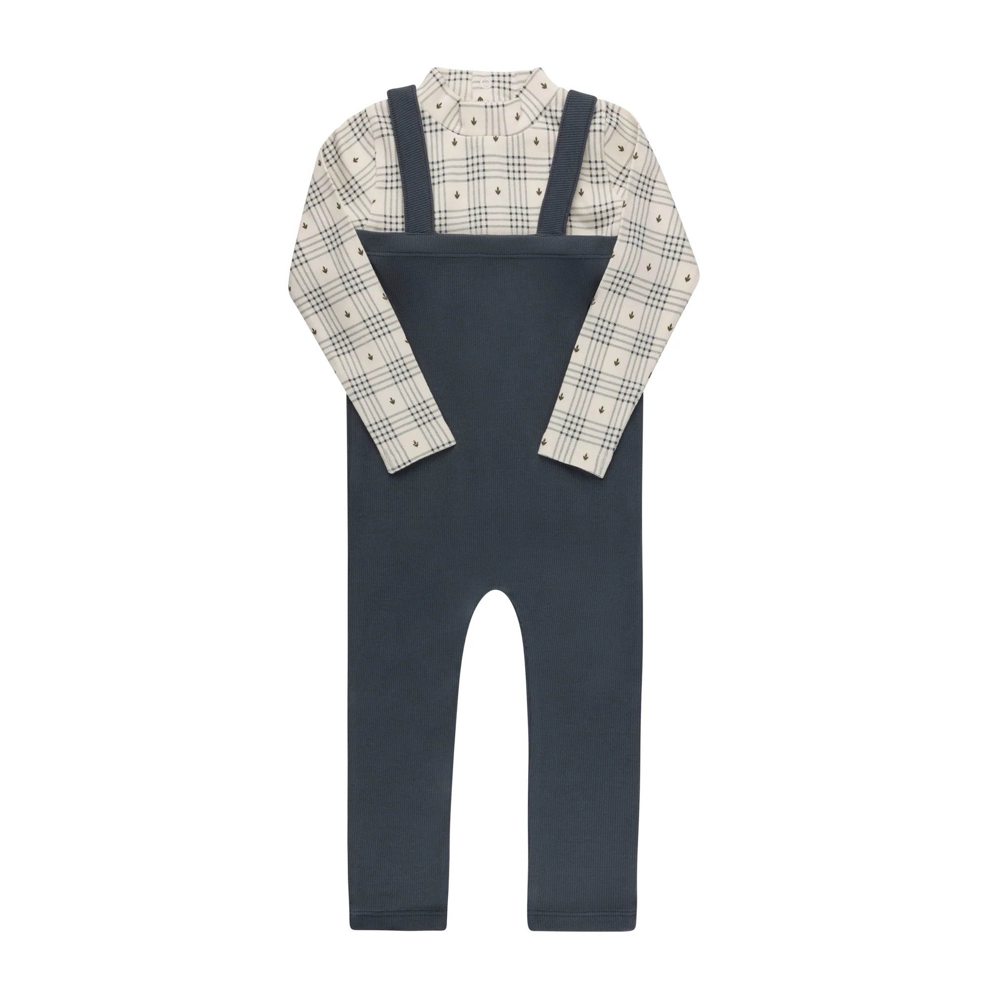 Cotton Floral Plaid Collection - Bodysuit + Overalls