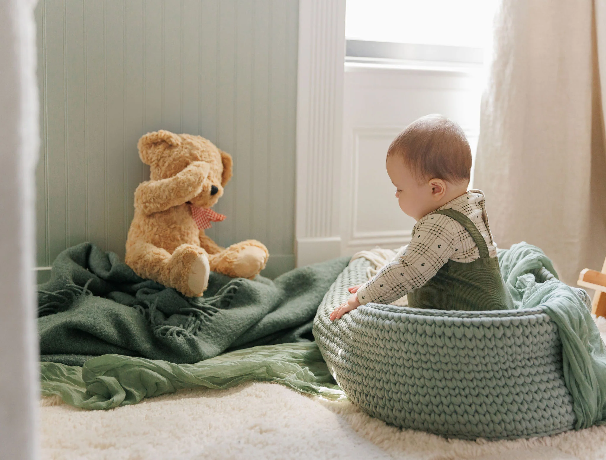 Cotton Floral Plaid Collection - Bodysuit + Overalls - Image 10