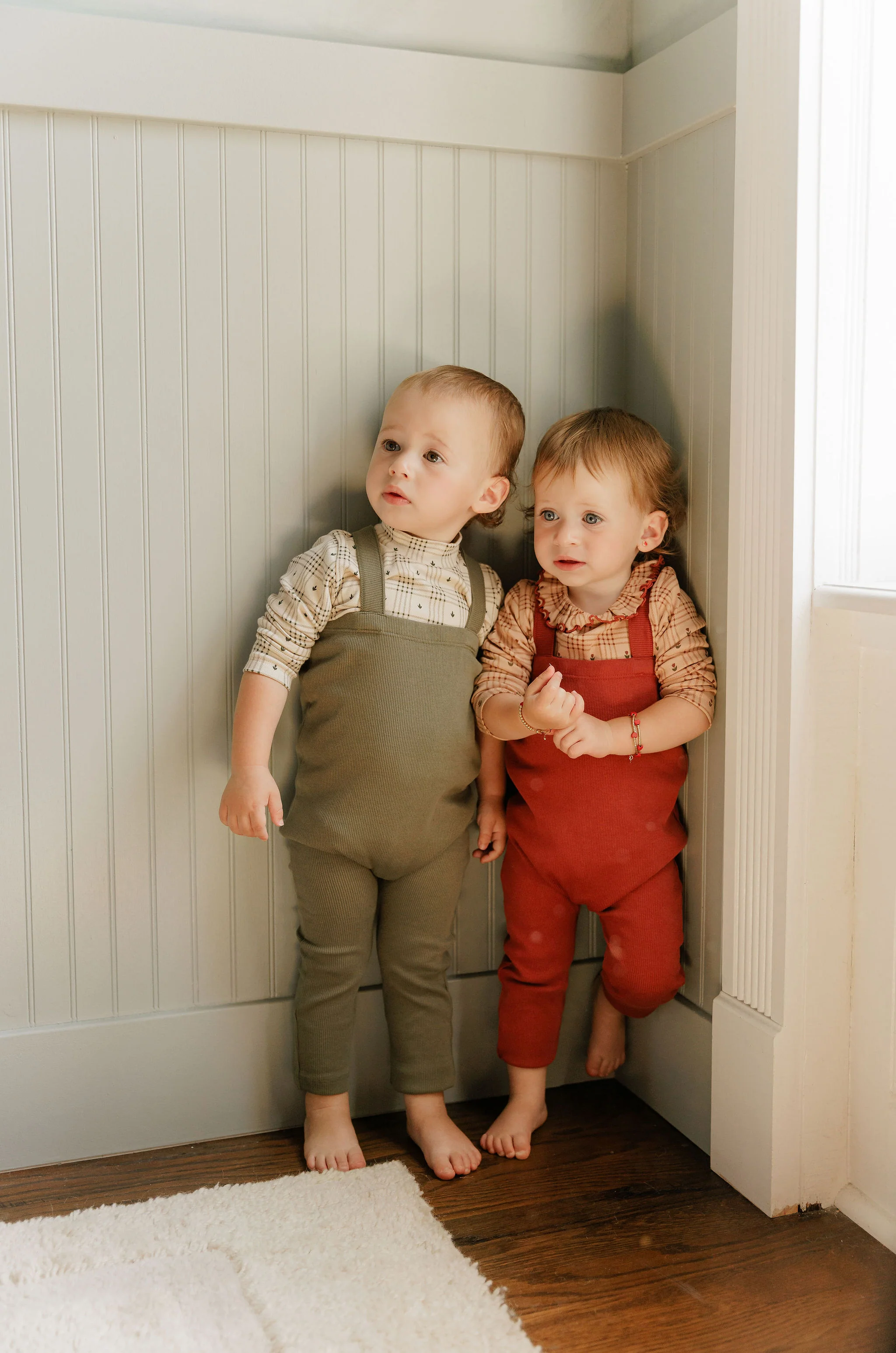 Cotton Floral Plaid Collection - Bodysuit + Overalls - Image 11