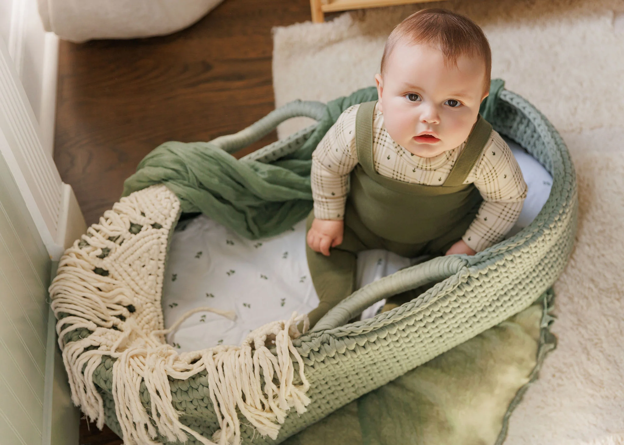 Cotton Floral Plaid Collection - Bodysuit + Overalls - Image 2