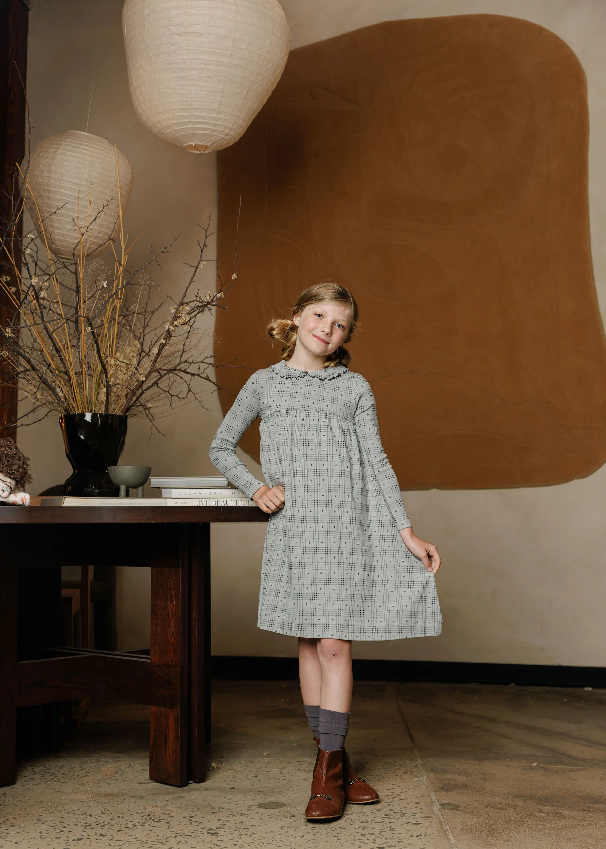 Cotton Floral Plaid Collection - Dress - Image 2