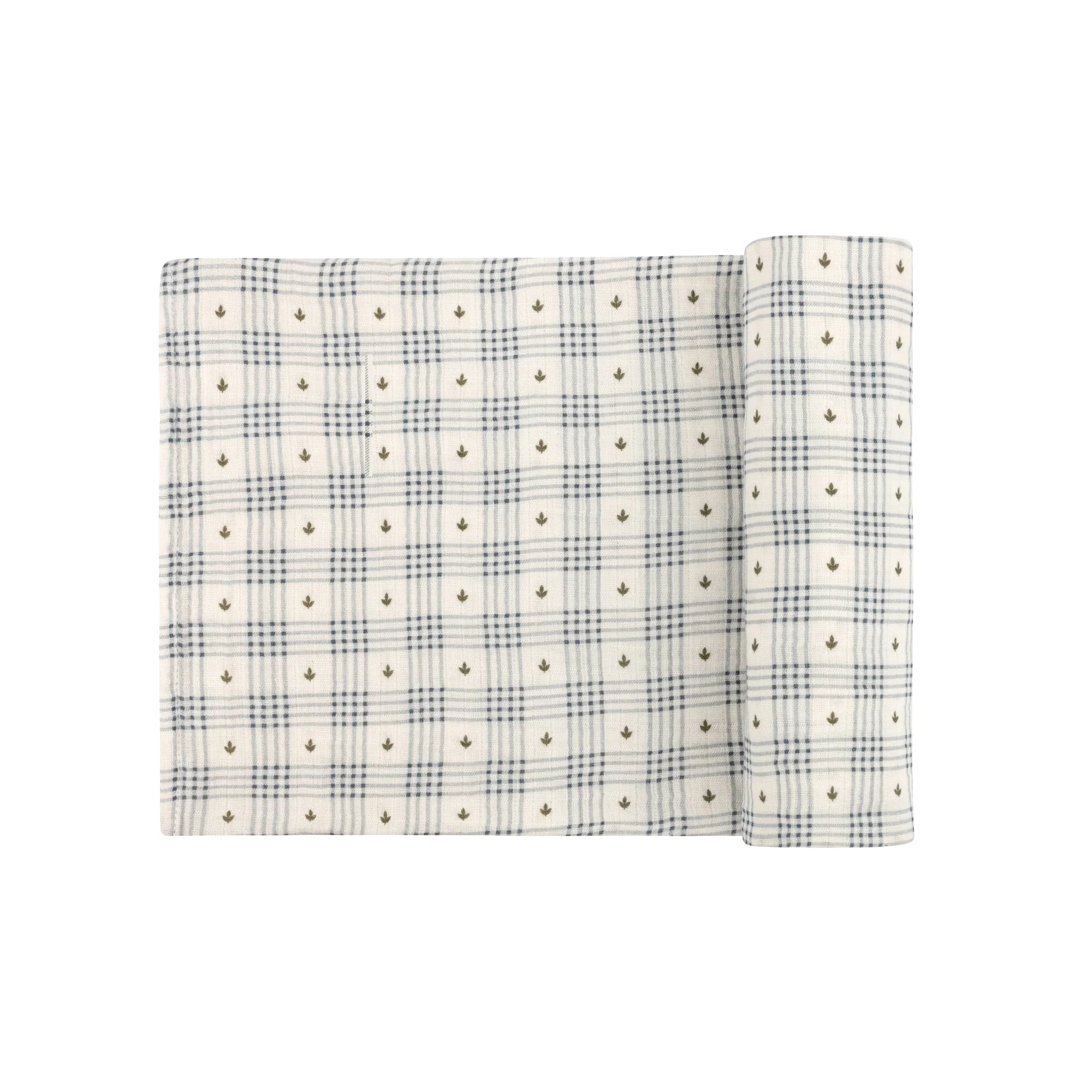 Cotton Floral Plaid Collection - Muslin Swaddle - Image 4