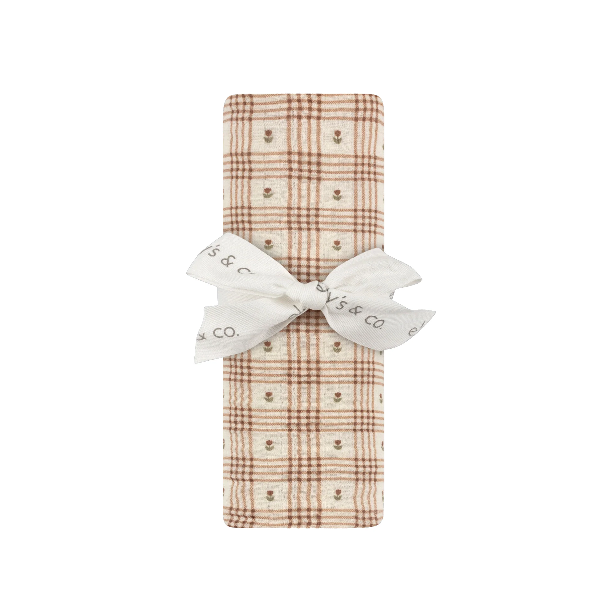 Cotton Floral Plaid Collection - Muslin Swaddle - Image 6