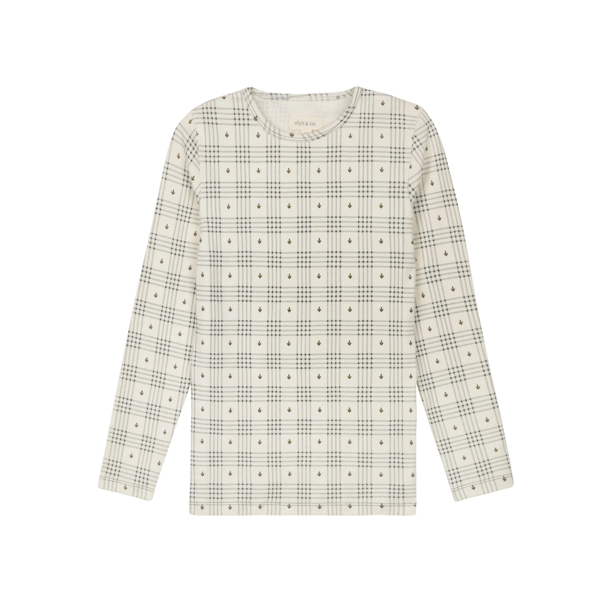Cotton Floral Plaid Collection - Ruffle Neck Tee - Image 3