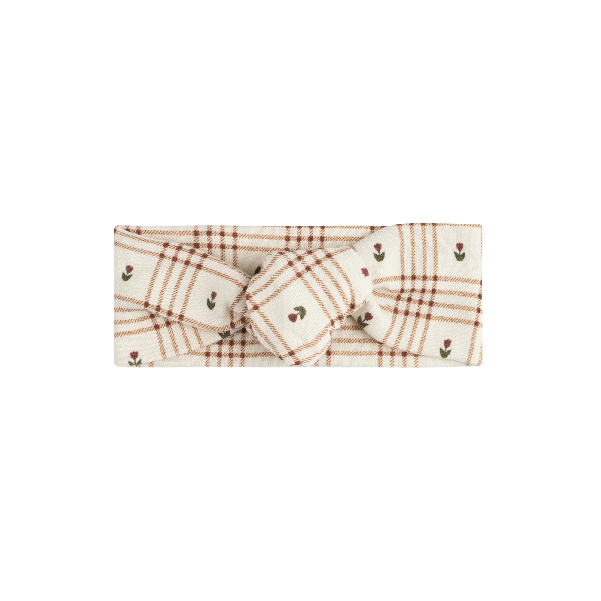 Cotton Floral Plaid Collection - Knot Headband