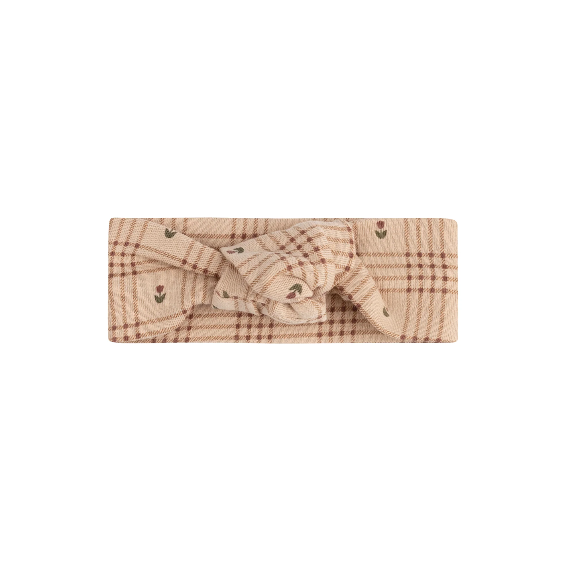 Cotton Floral Plaid Collection - Knot Headband