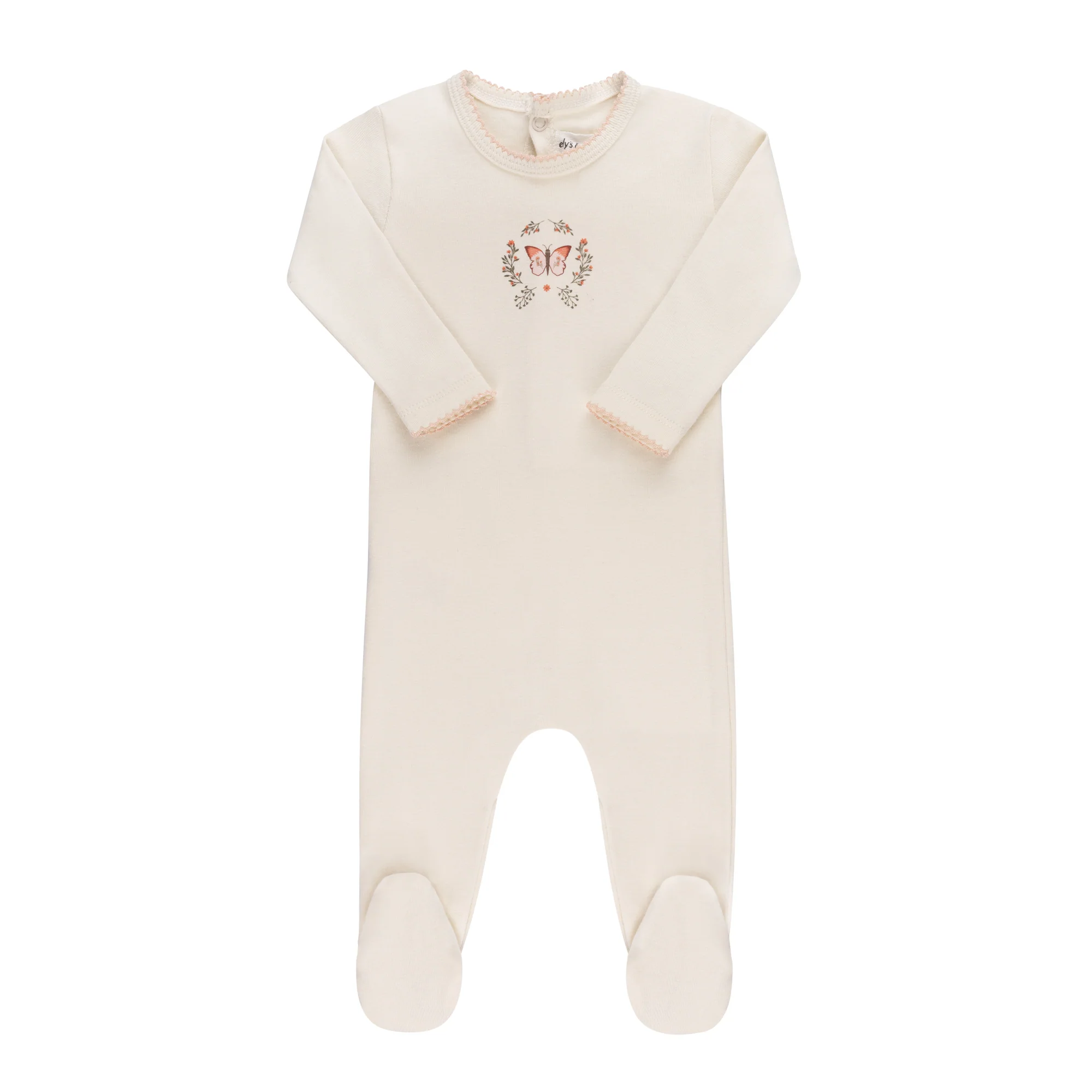 Garden Floral Center - Soft Cotton Baby Footie