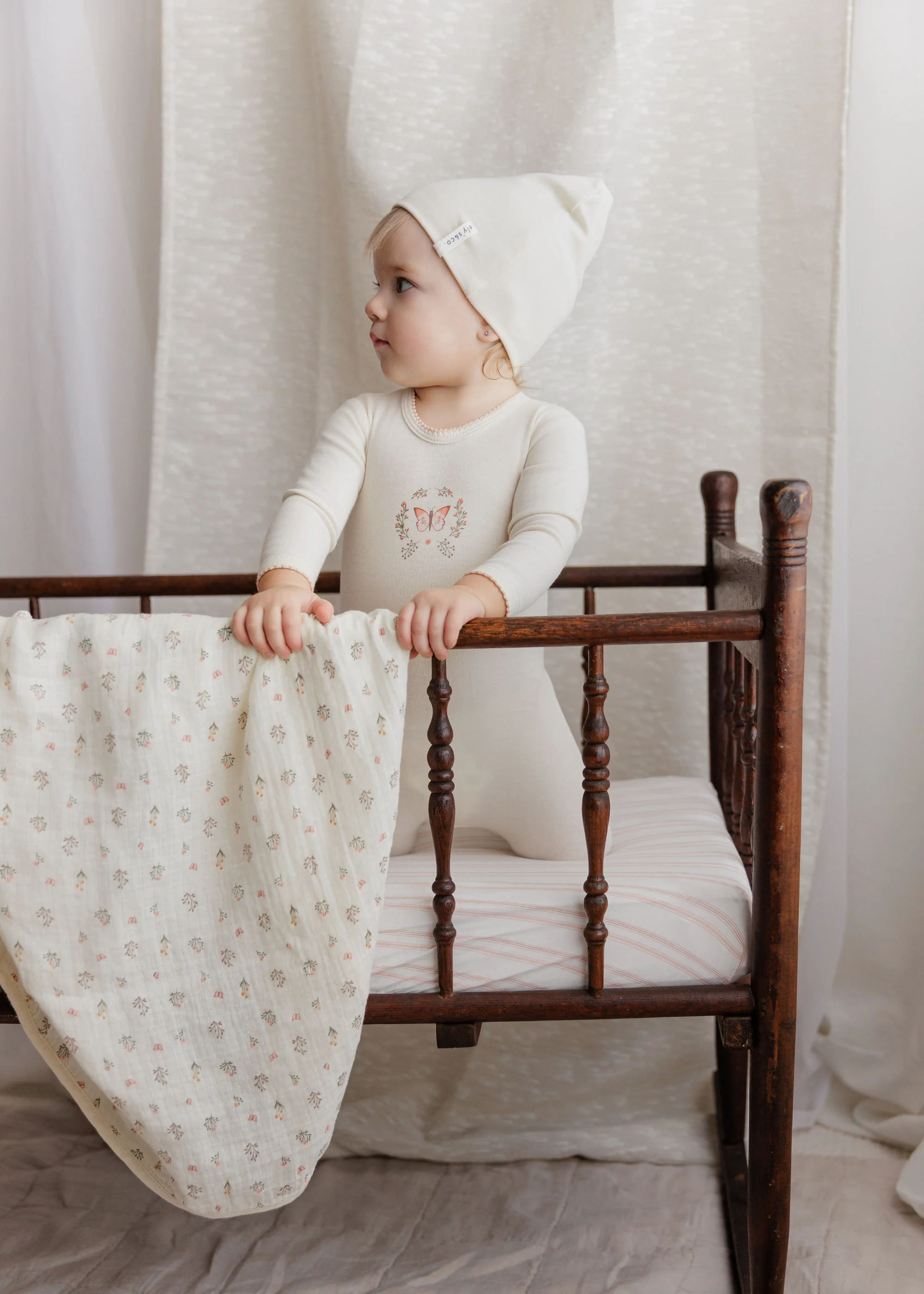 Garden Floral Center - Soft Cotton Baby Footie - Image 11