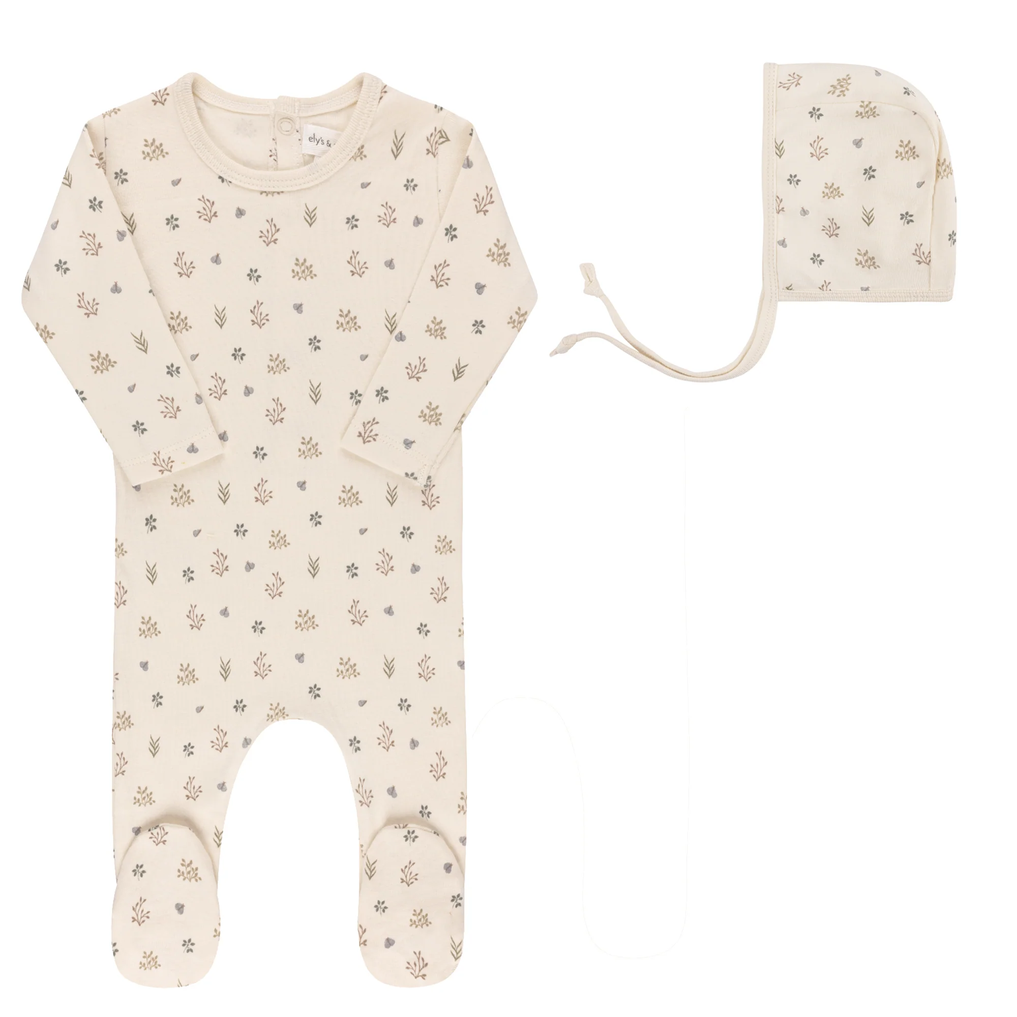 Garden Floral Print Collection - Footie + Bonnet - Image 4