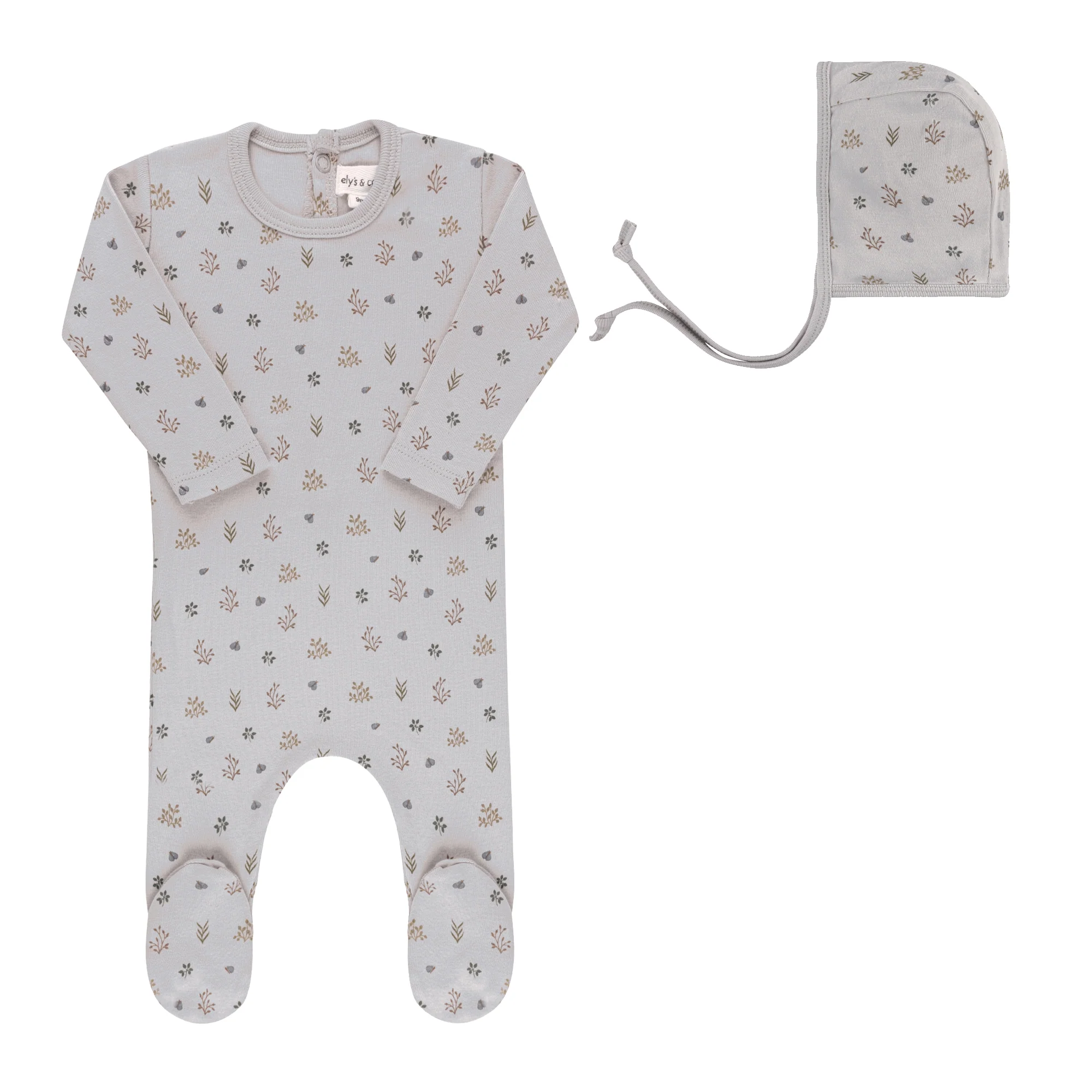 Garden Floral Print Collection - Footie + Bonnet - Image 5