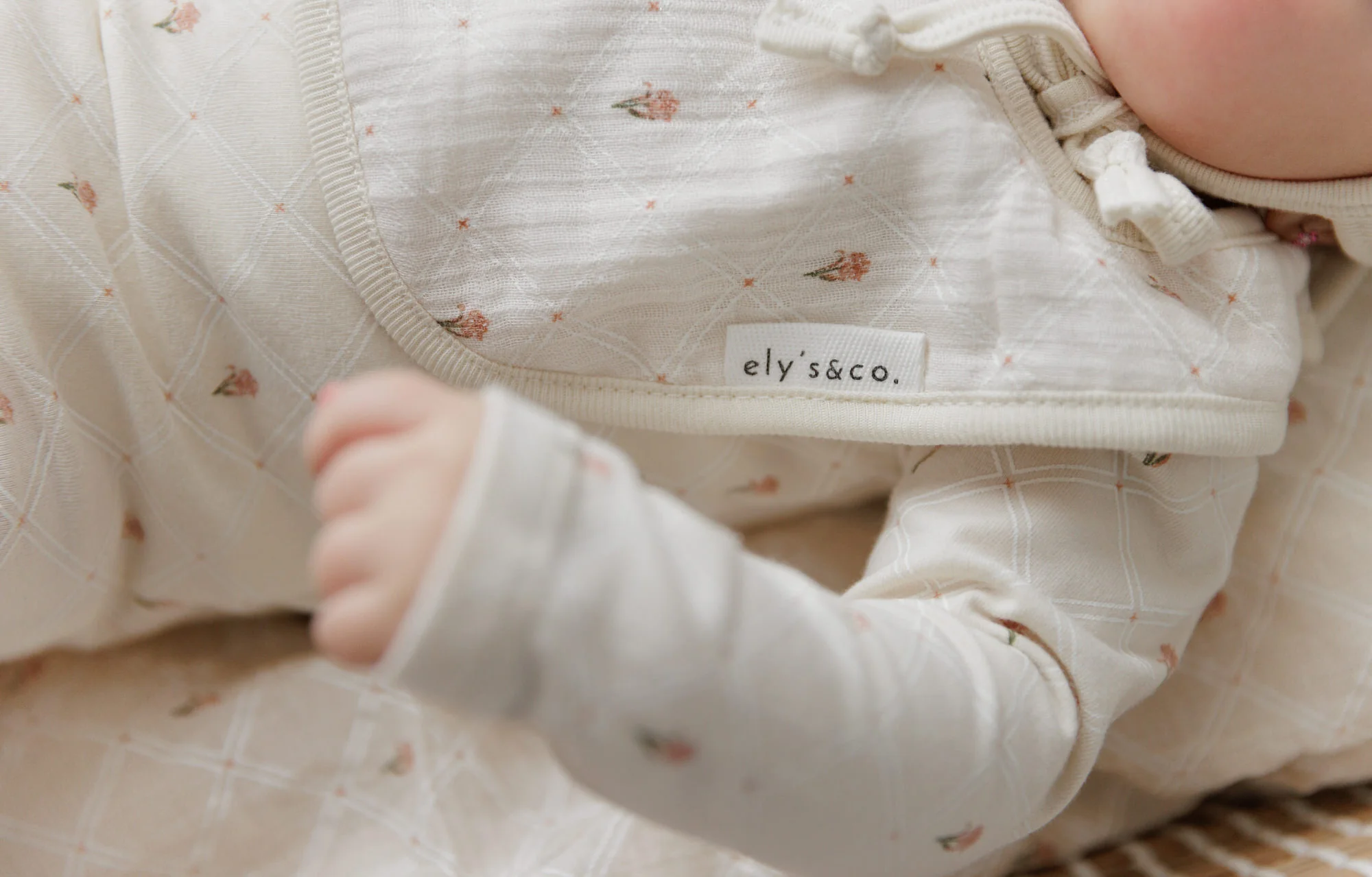 Jersey Cotton Floral Grid Collection - Footie - Image 5