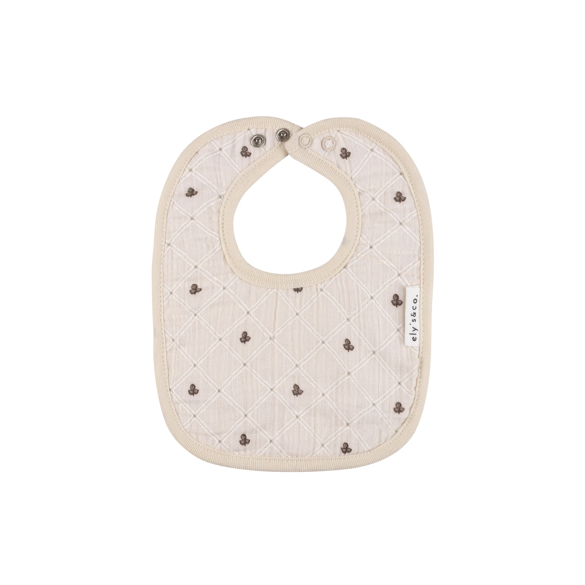 Jersey Cotton Floral Grid Collection - Muslin Bib