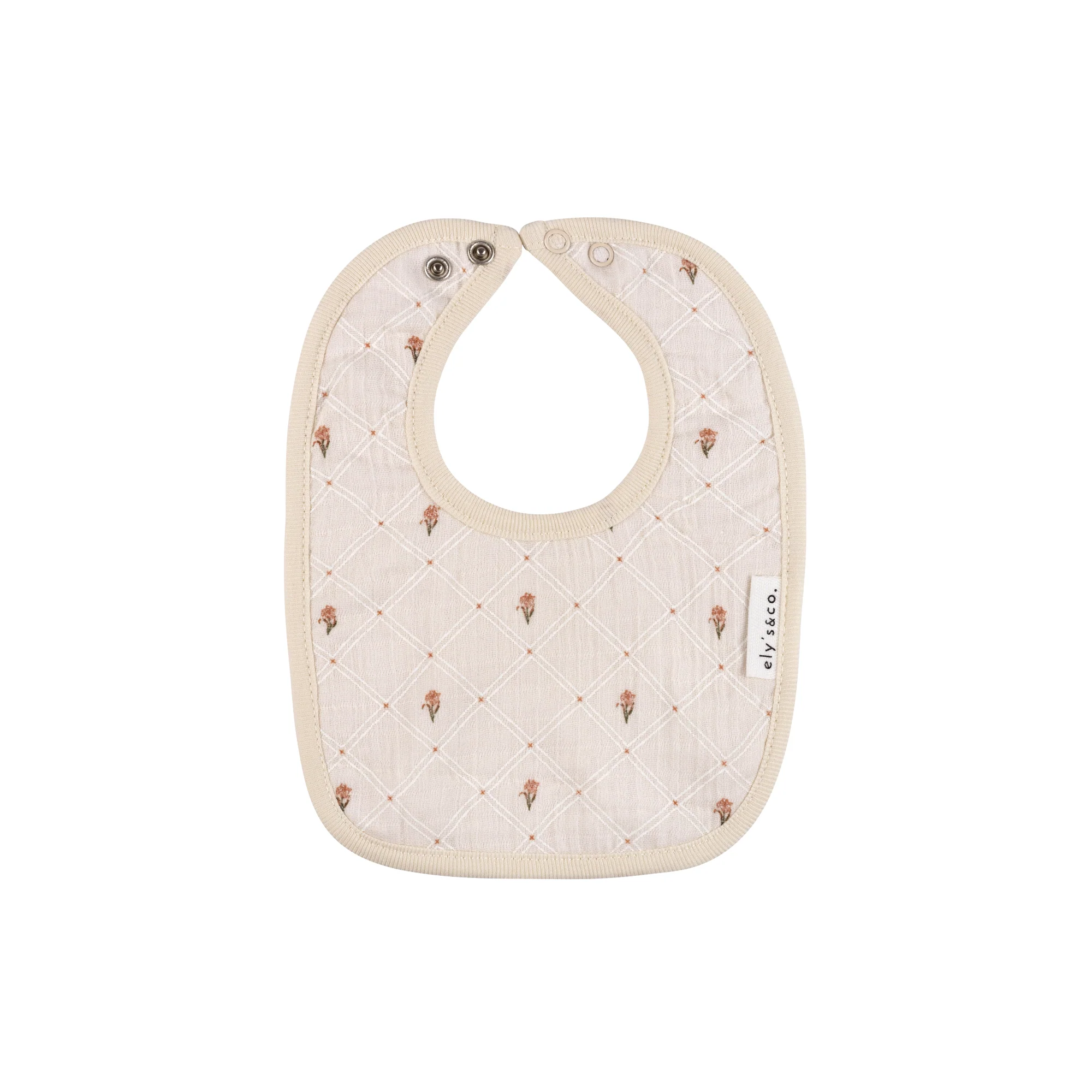 Jersey Cotton Floral Grid Collection - Muslin Bib - Image 3