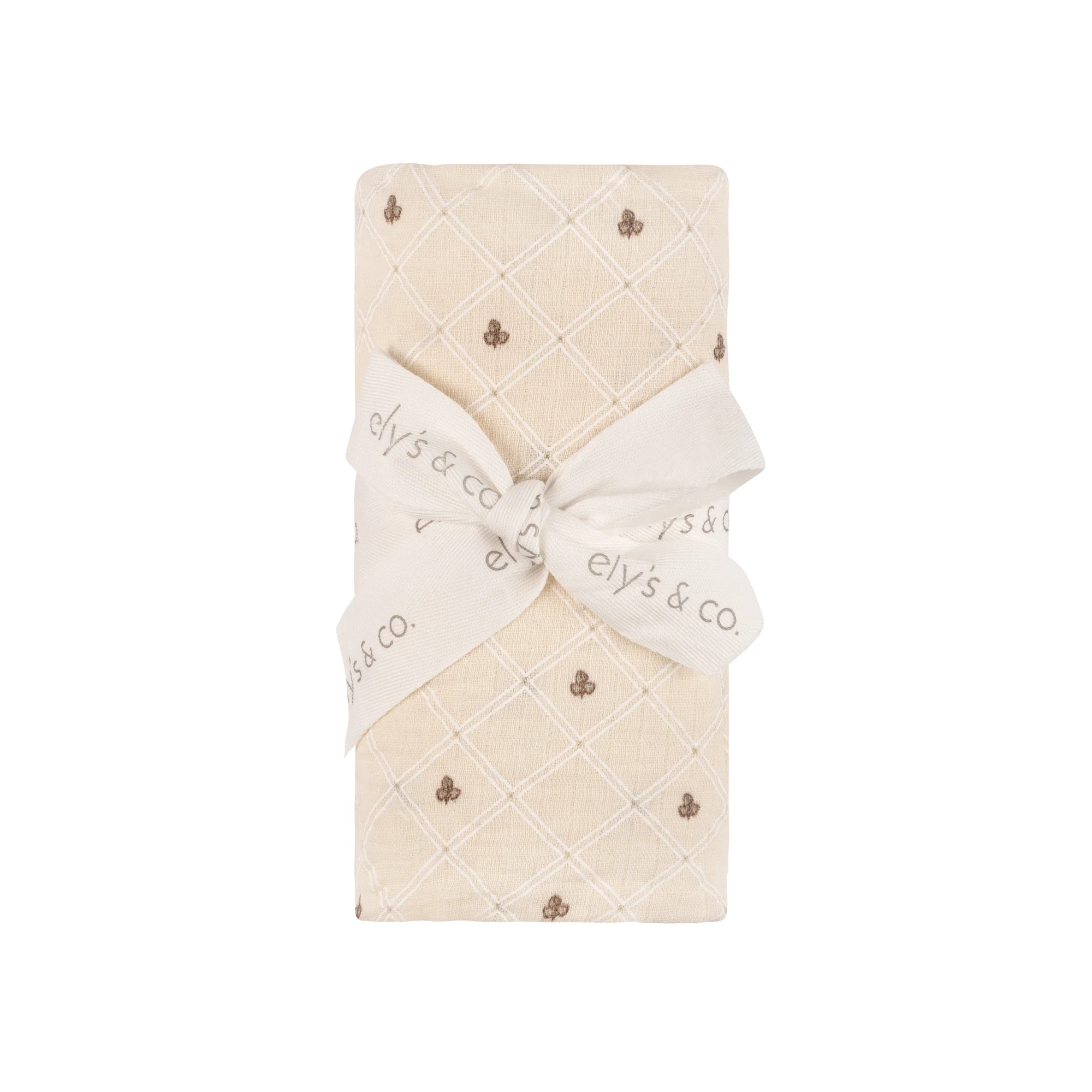Jersey Cotton Floral Grid Collection - Muslin Swaddle - Image 4