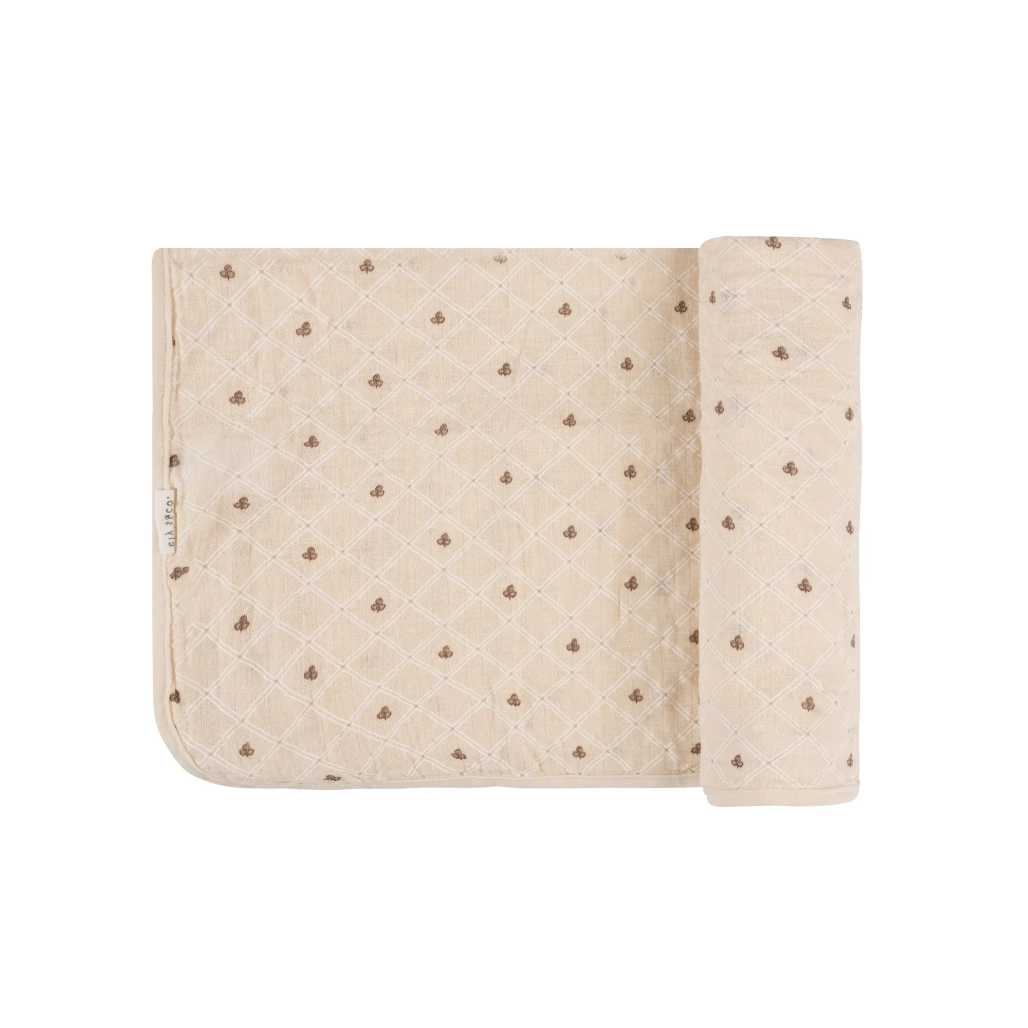 Jersey Cotton Floral Grid Collection - Muslin Swaddle - Image 8
