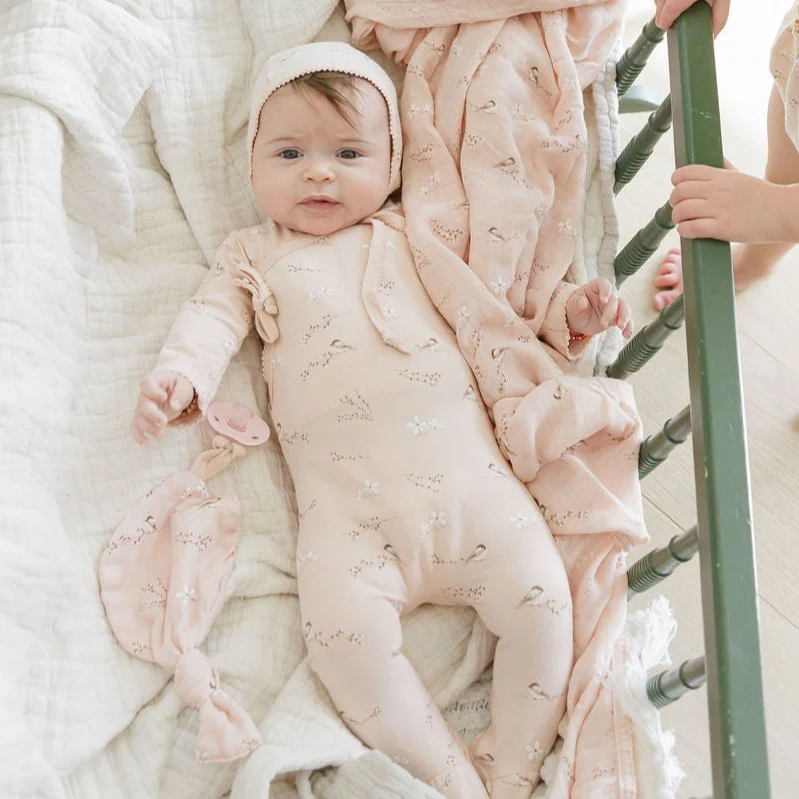 Jersey Cotton - Vintage Birds Collection - Bamboo Muslin Paci Lovey - Image 2
