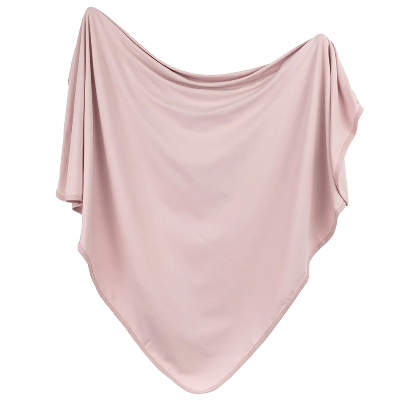 Jersey Knit Pink Cotton Swaddle Blanket and Beanie Gift Set - Image 4