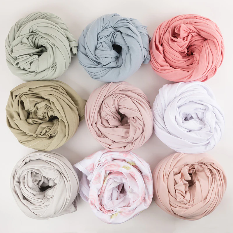 Jersey Knit Pink Cotton Swaddle Blanket and Beanie Gift Set - Image 7