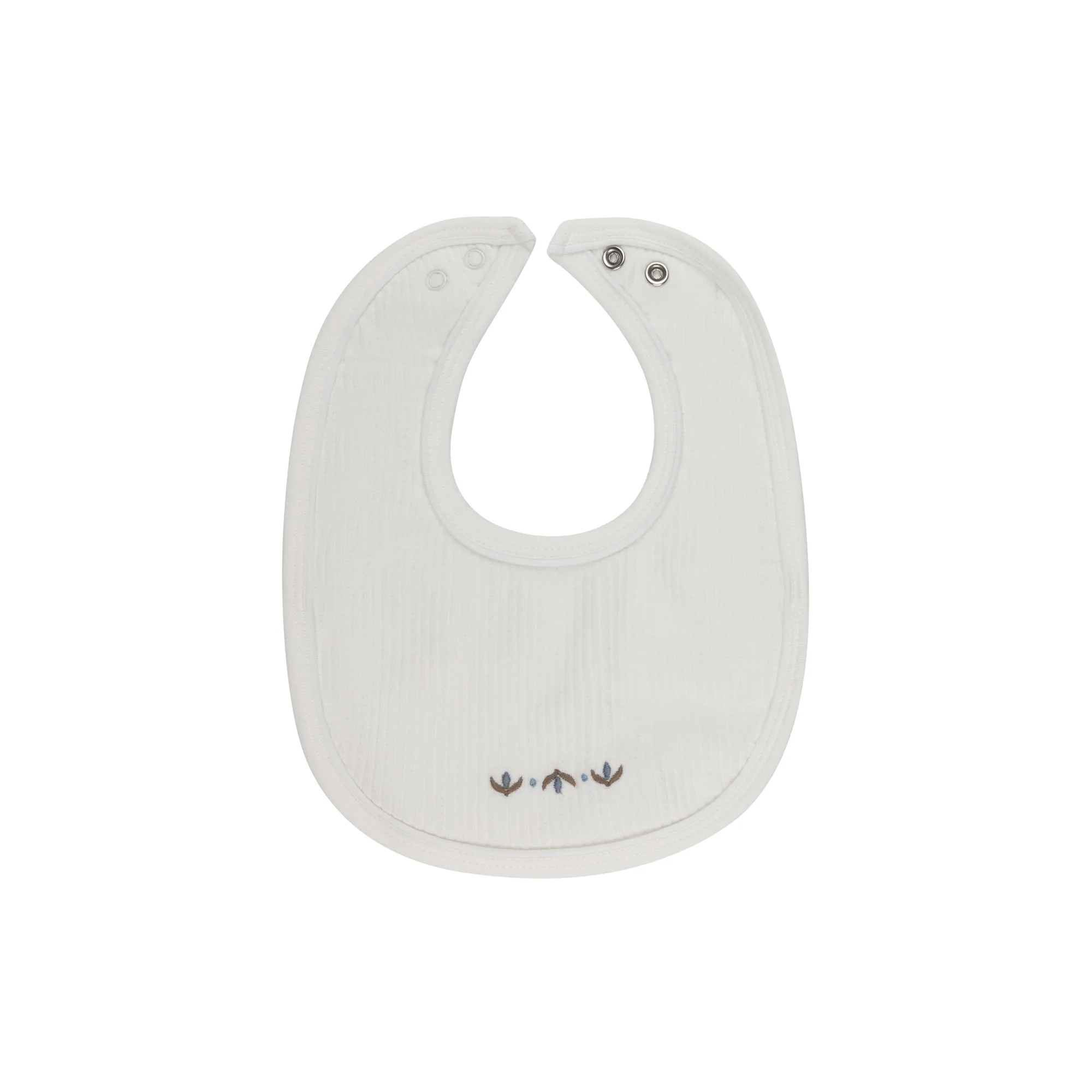 Baby Boy Bib – Ivory/Blue – Keepsake Collection