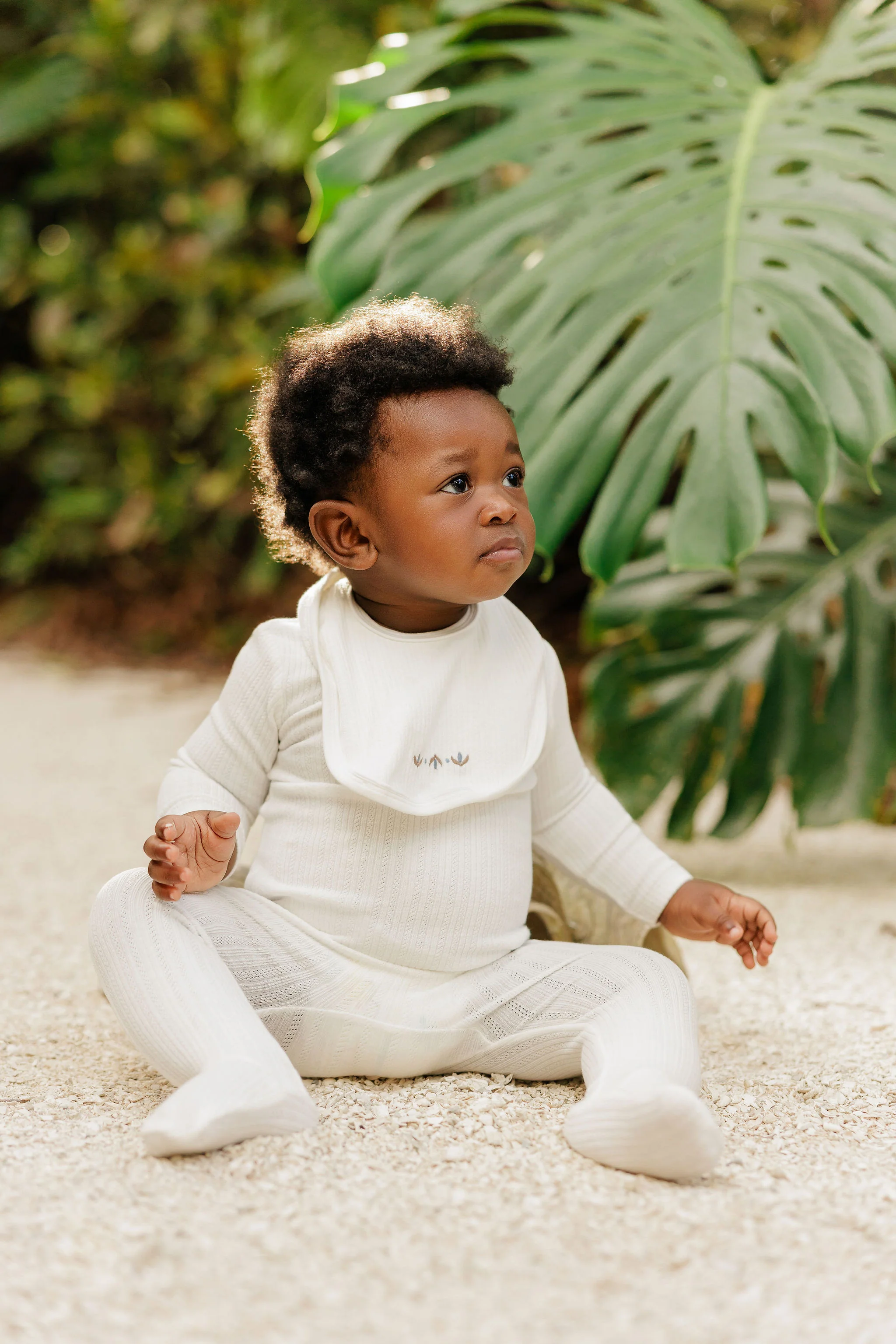 Baby Boy Bib – Ivory/Blue – Keepsake Collection - Image 2