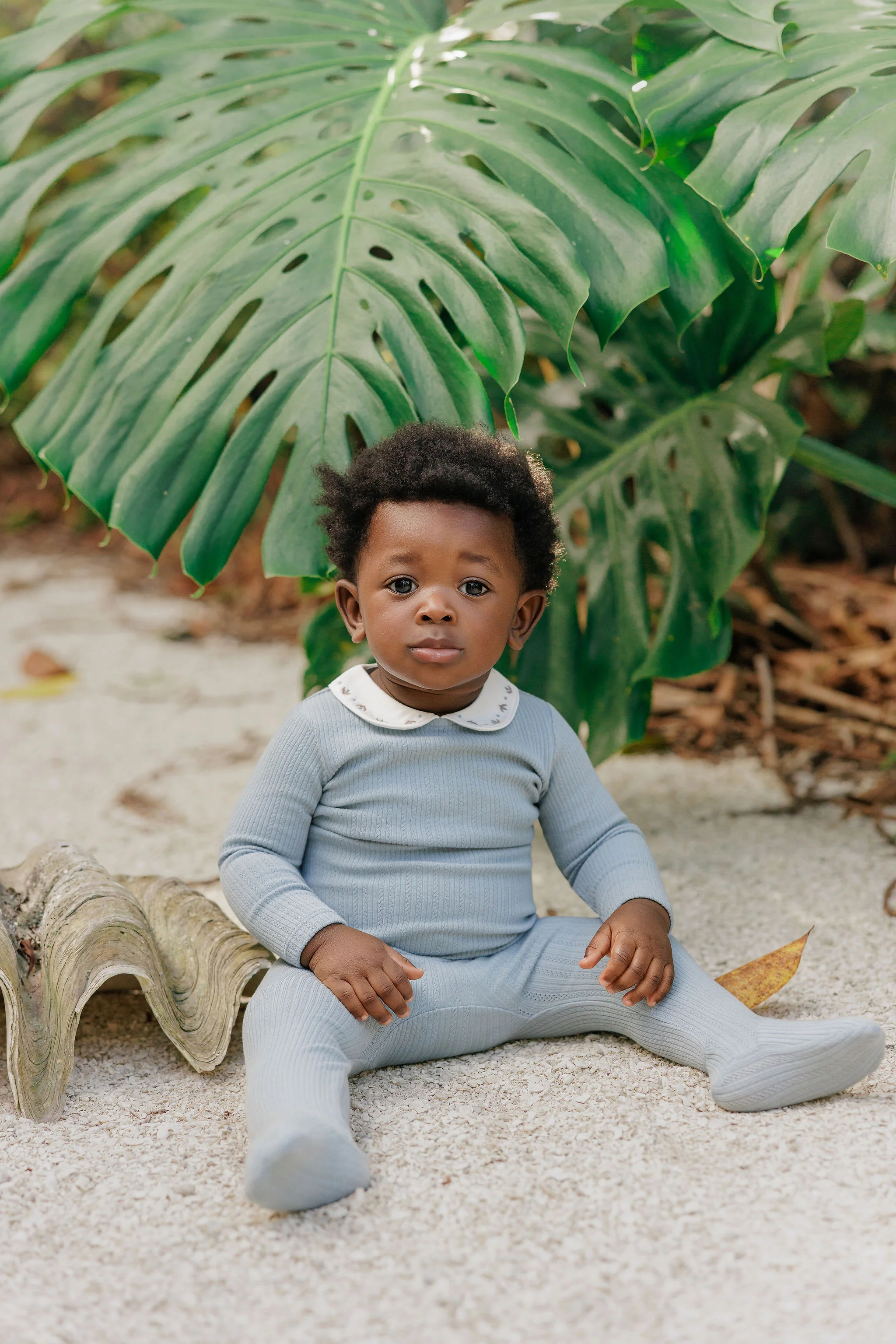 Baby Boy Footie and Bonnet – Blue – Keepsake Collection - Image 3