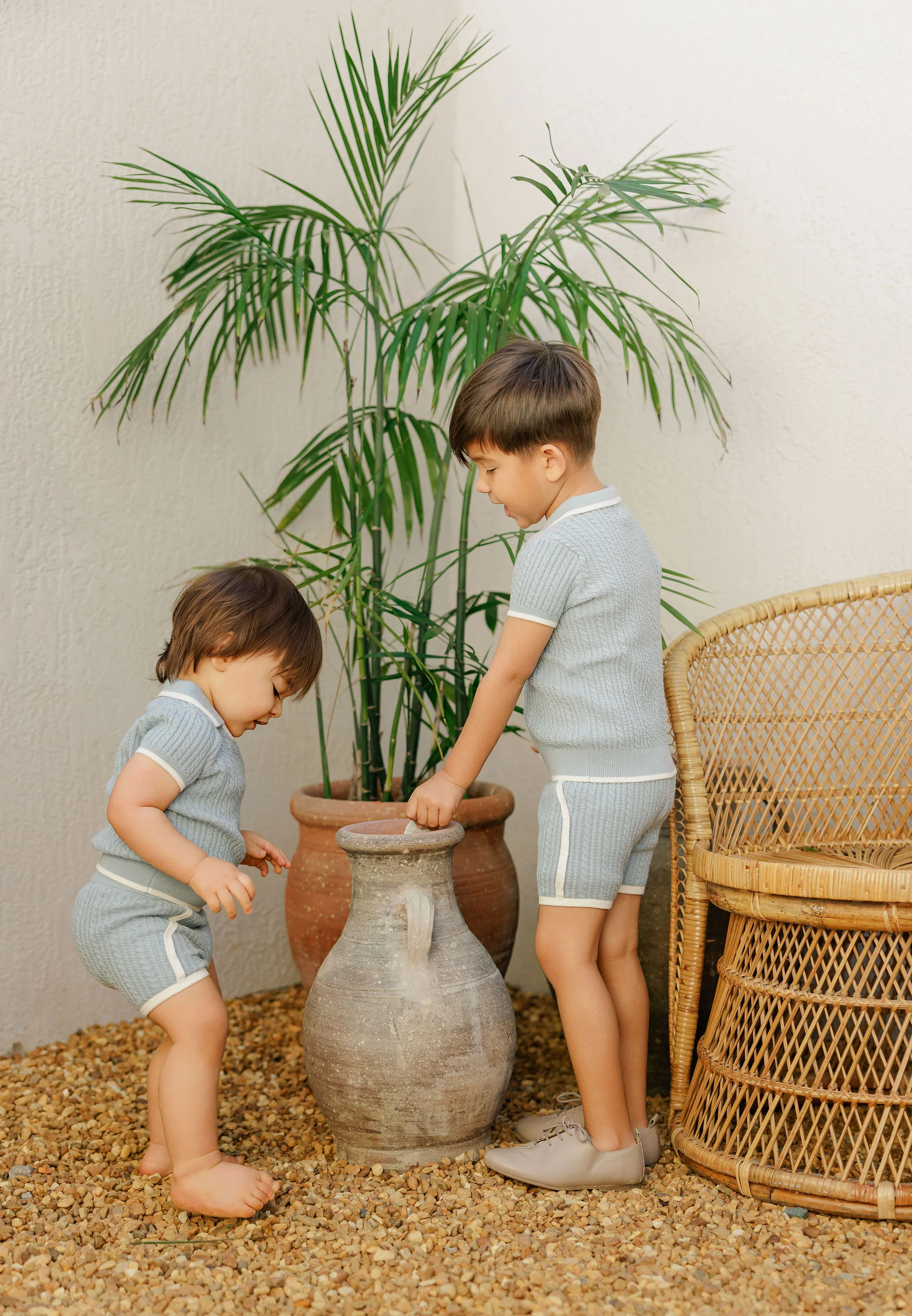 Boys Cable Knit 2 Piece Set – Blue/Ivory – Keepsake Collection - Image 2