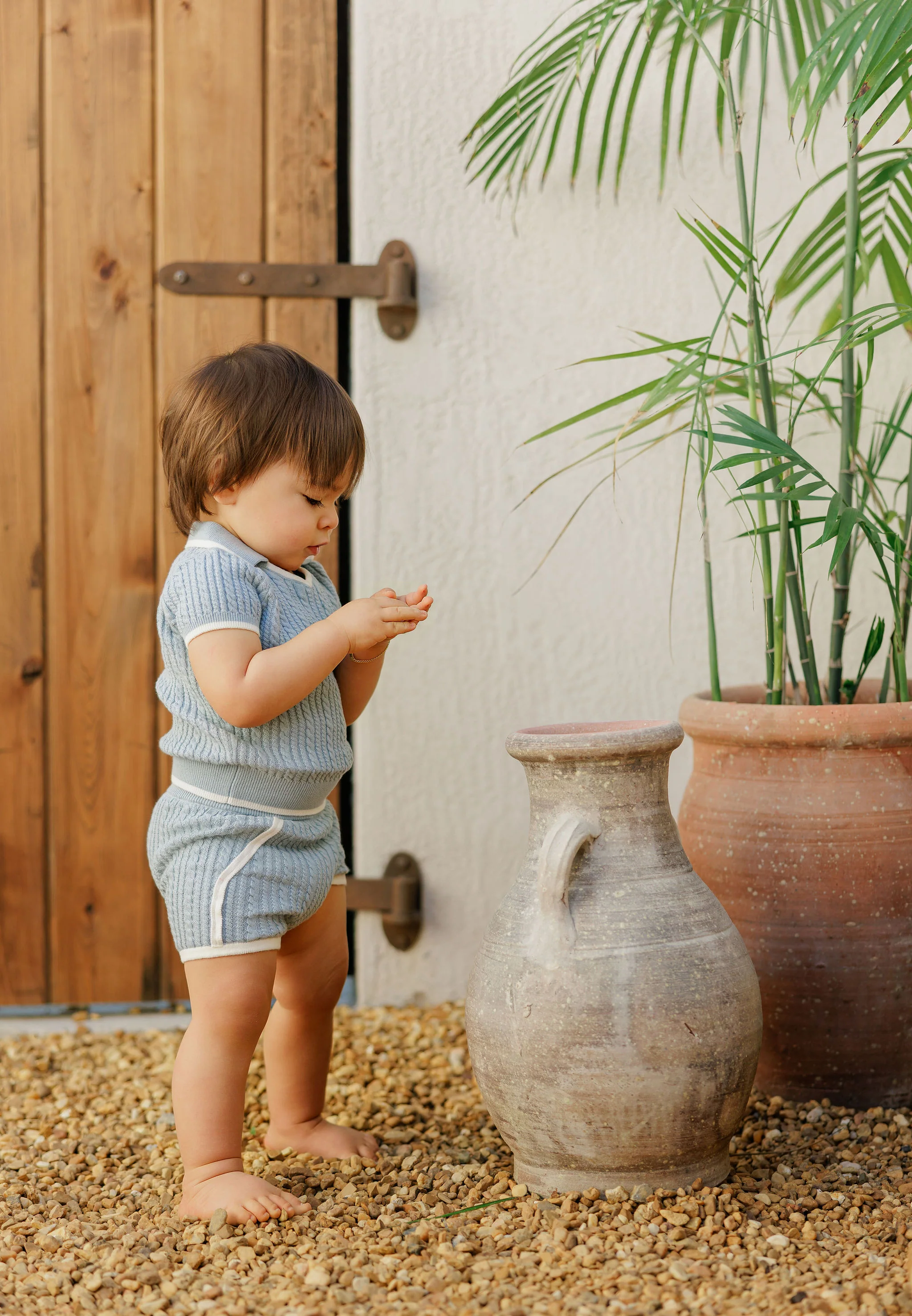 Boys Cable Knit 2 Piece Set – Blue/Ivory – Keepsake Collection - Image 3