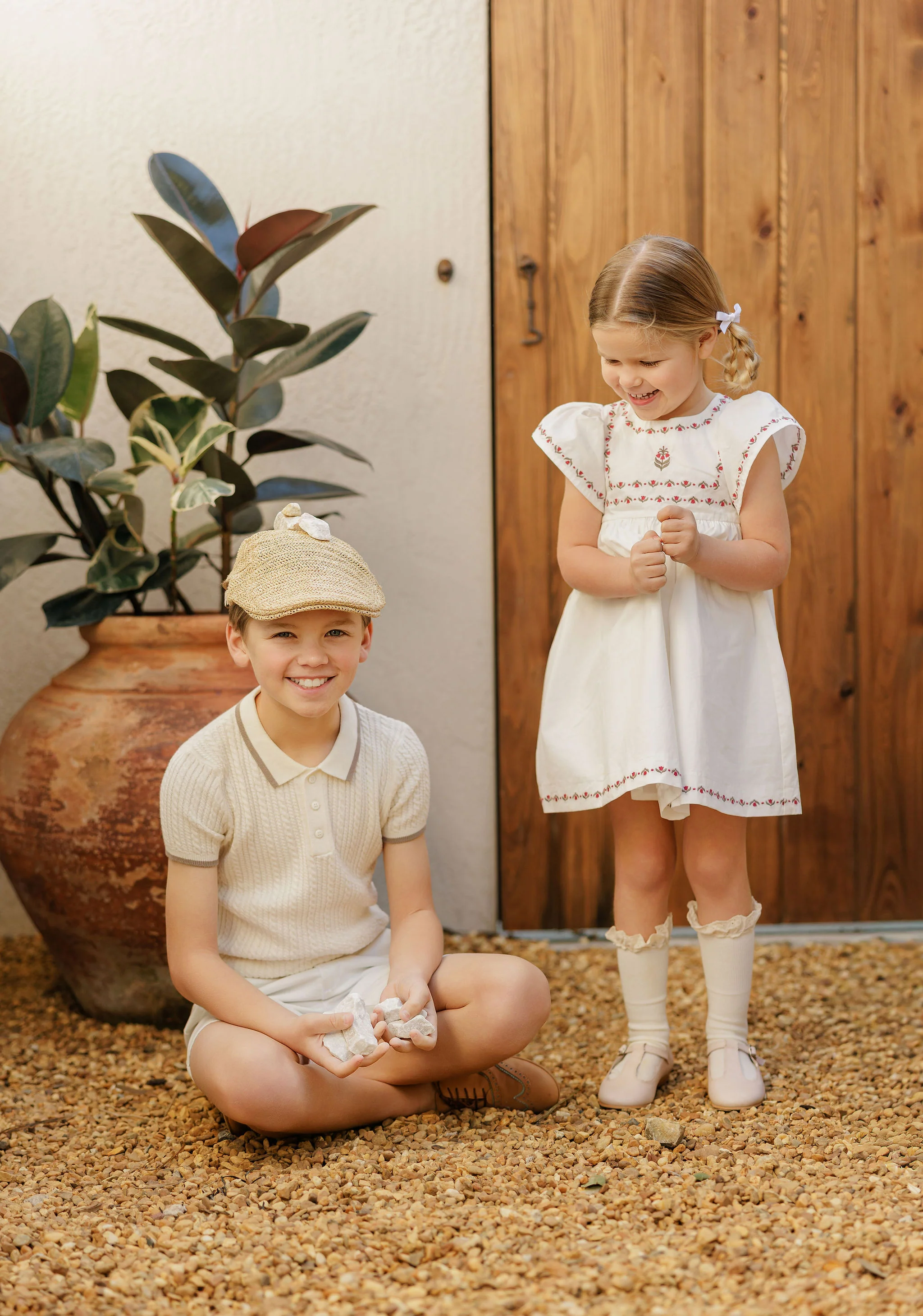 Boys Cable Knit Polo – Ivory – Keepsake Collection - Image 4