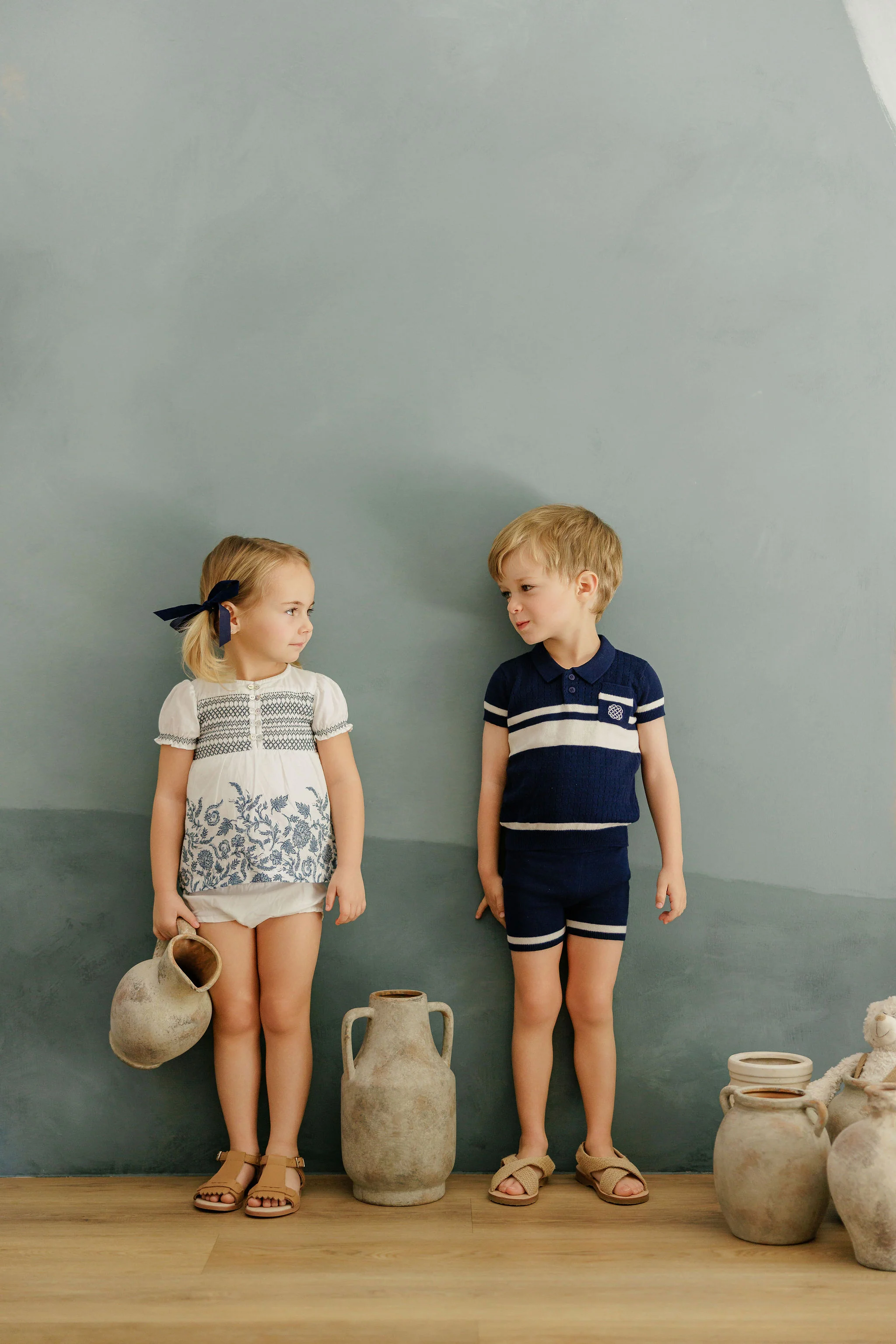Boys Mesh Knit 2 Piece Set – Navy – Storybook Collection - Image 4