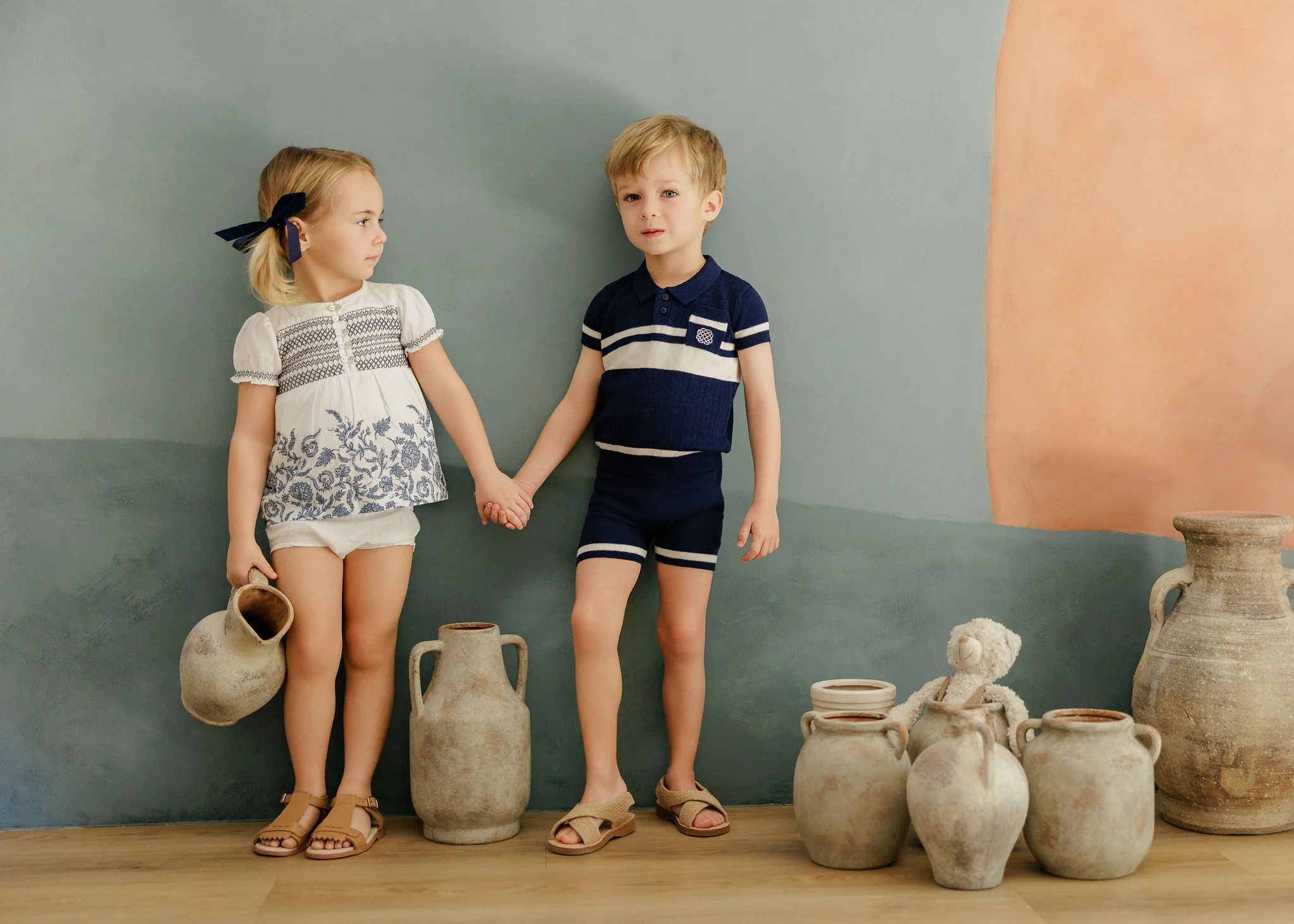 Boys Mesh Knit 2 Piece Set – Navy – Storybook Collection - Image 6