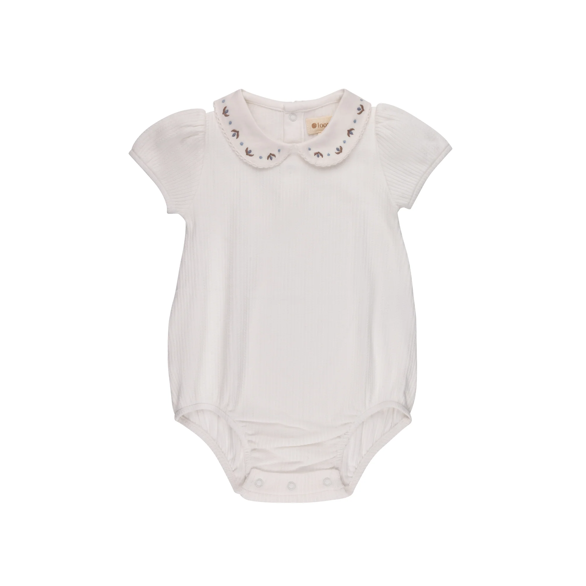 Boys Romper – Ivory/Blue – Keepsake Collection
