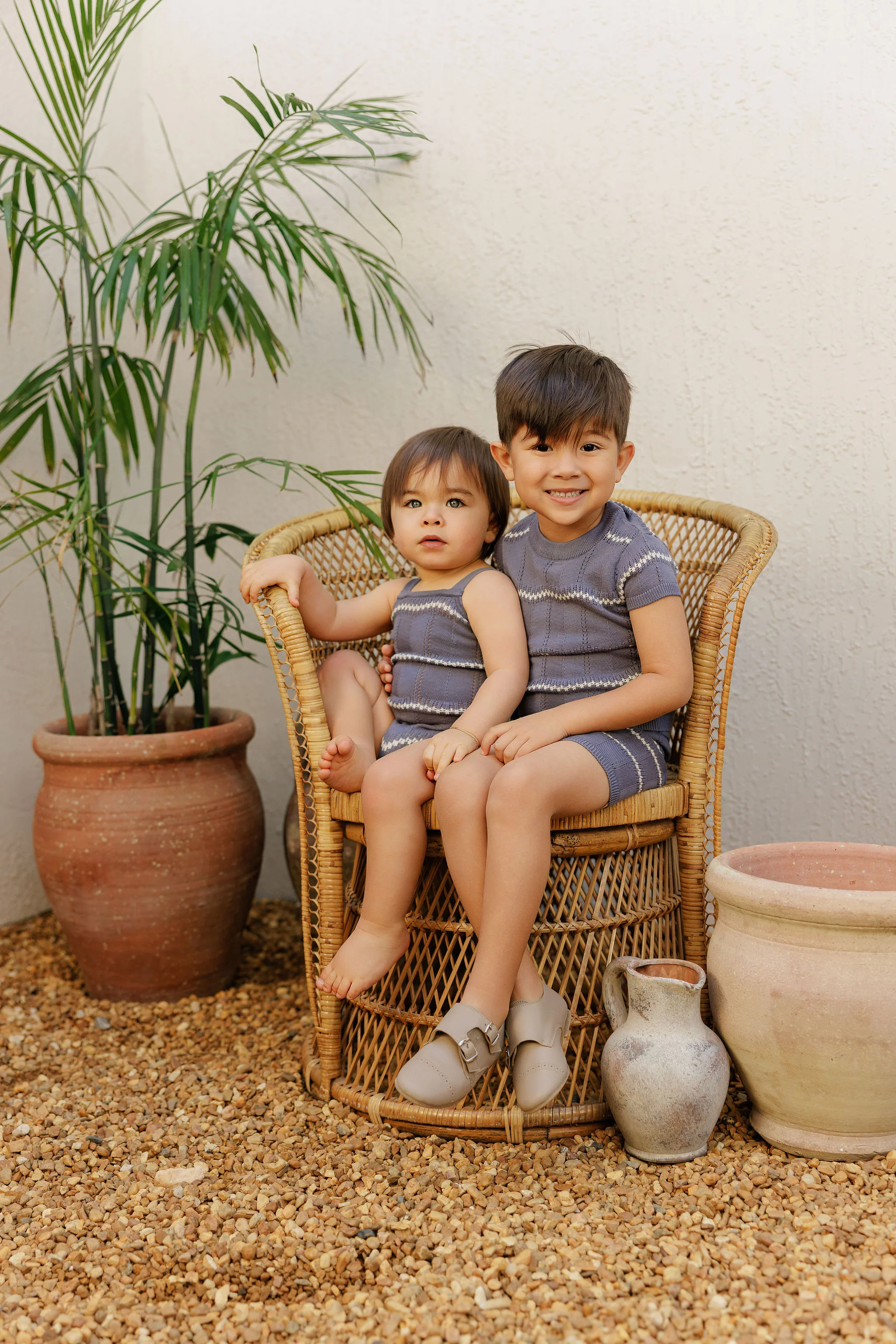 Boys Wave Knit Romper – Blue/Ivory – Holland Collection - Image 5