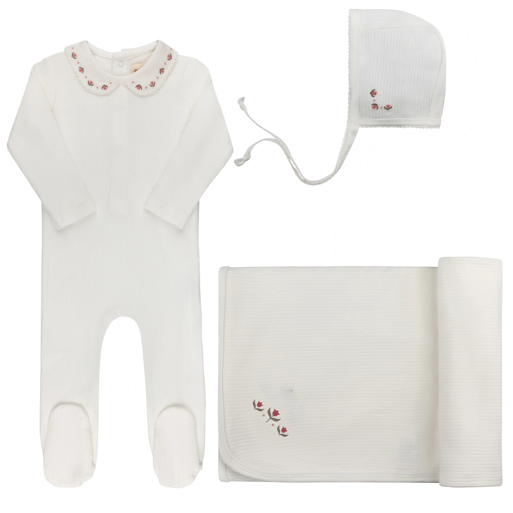 Baby Girl Layette Set – Ivory/Pink – Keepsake Collection