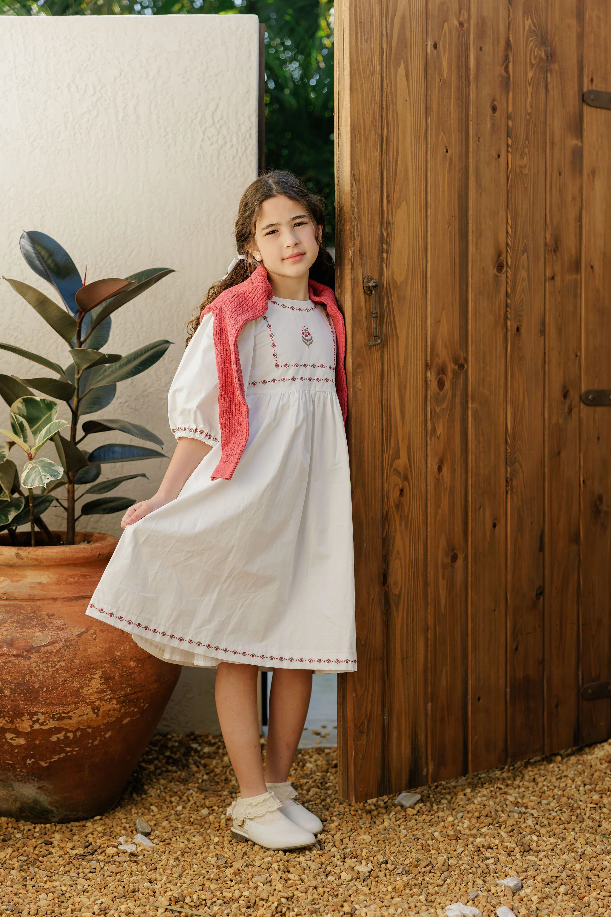 Girls Cable Knit Cardigan – Berry – Keepsake Collection - Image 5