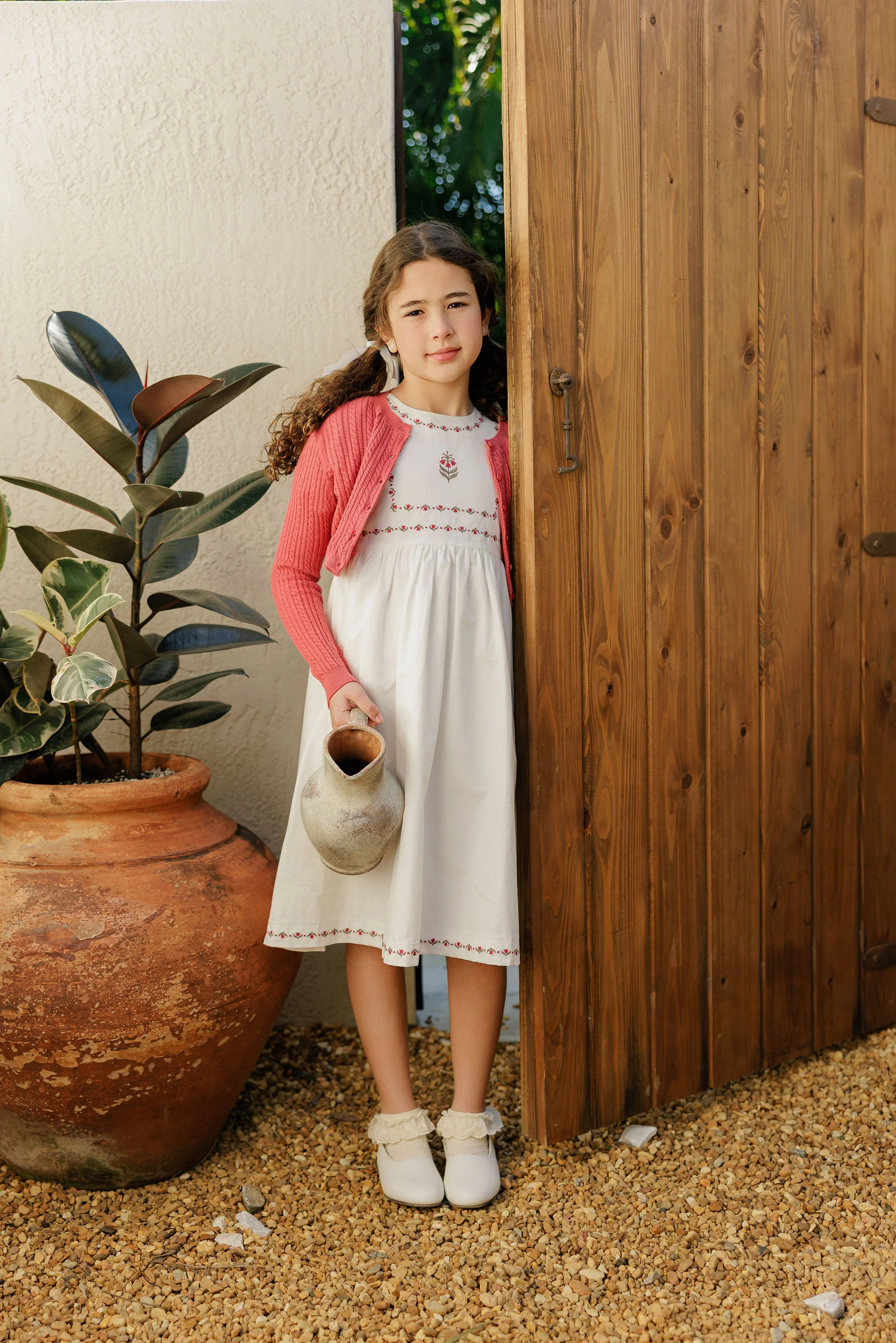 Girls Cable Knit Cardigan – Berry – Keepsake Collection - Image 6