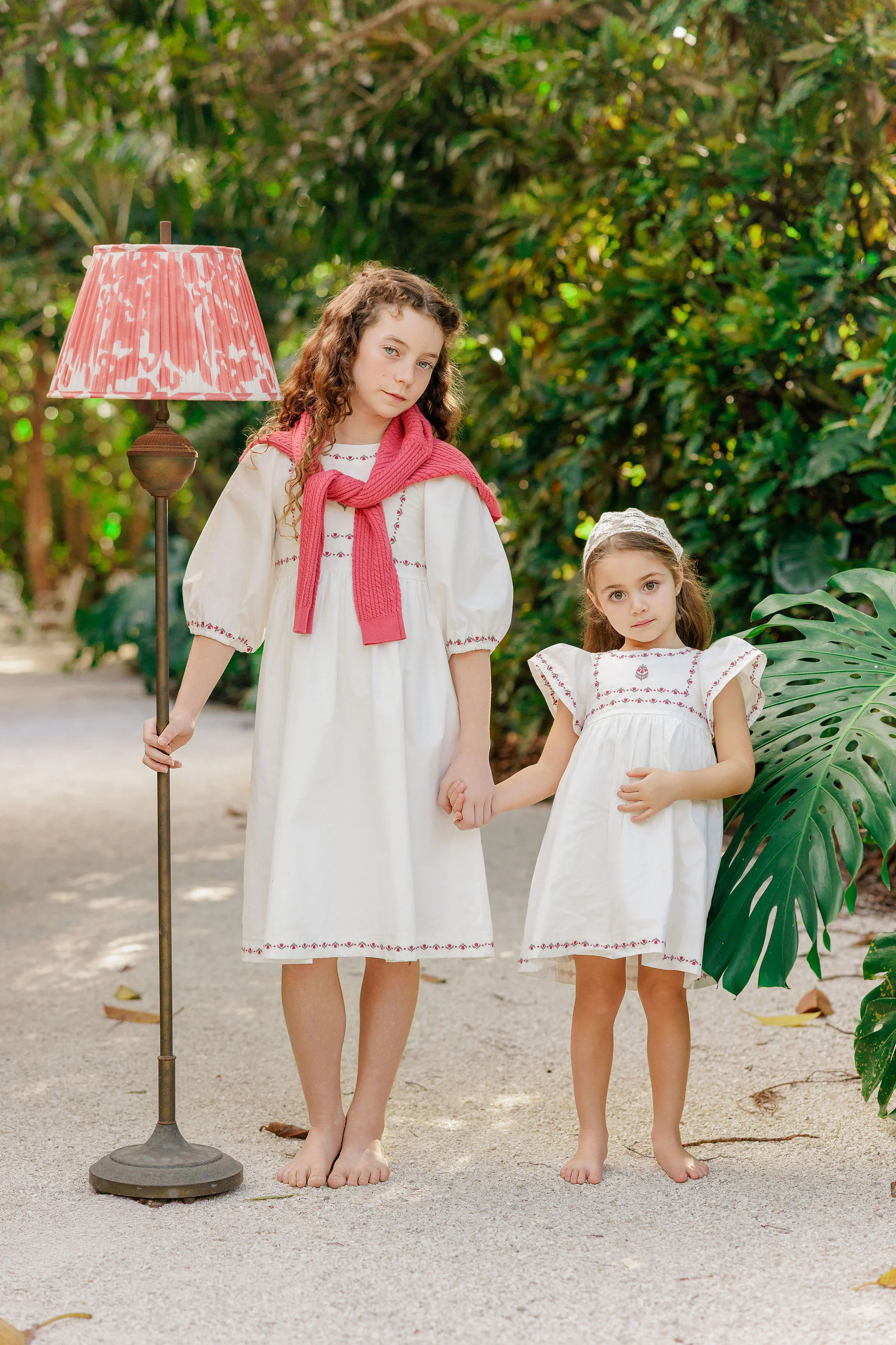 Girls Embroidered Trim Dress – Ivory – Keepsake Collection - Image 7