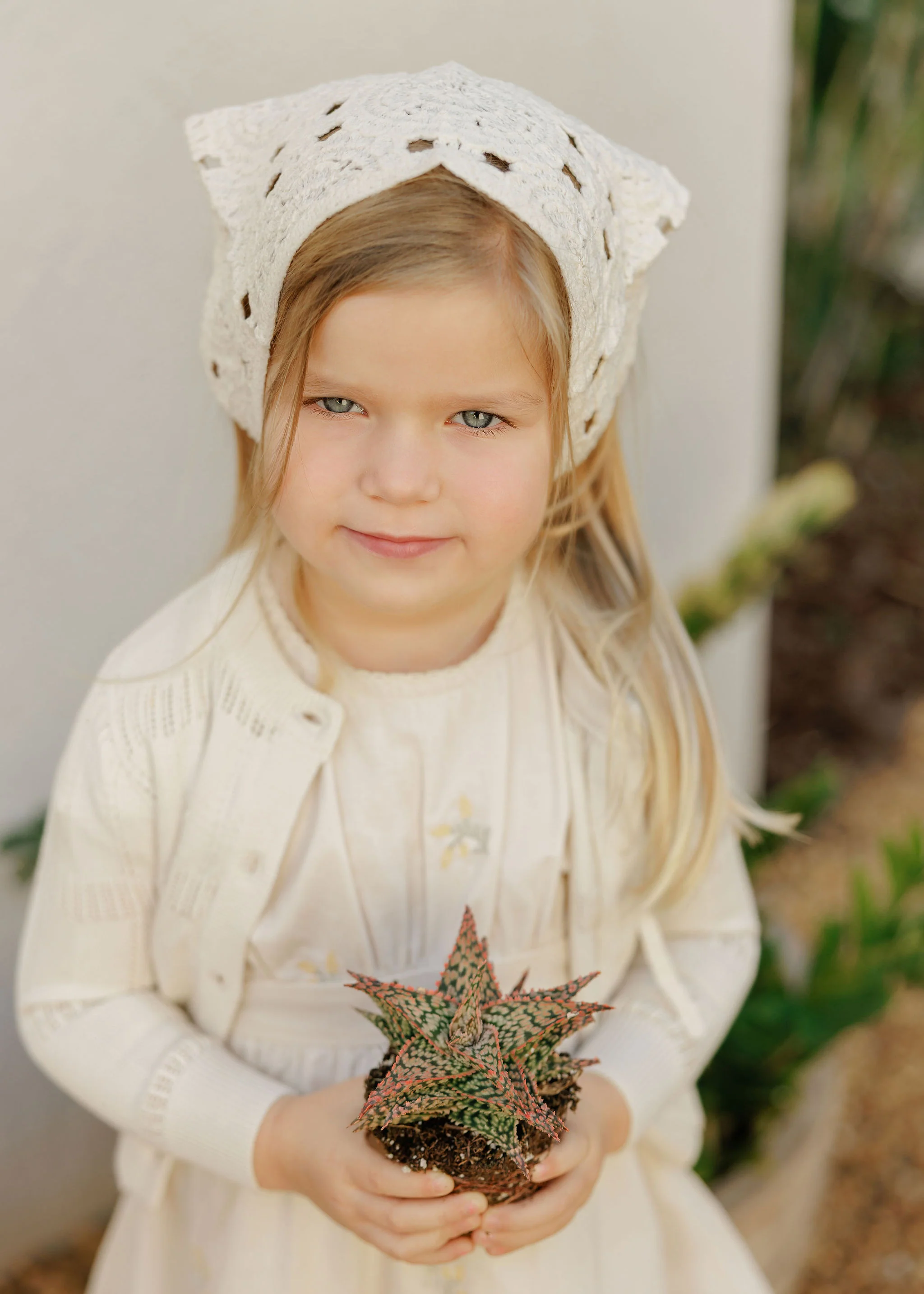 Girls Embroidered Floral Dress – Ivory – Holland Collection - Image 6