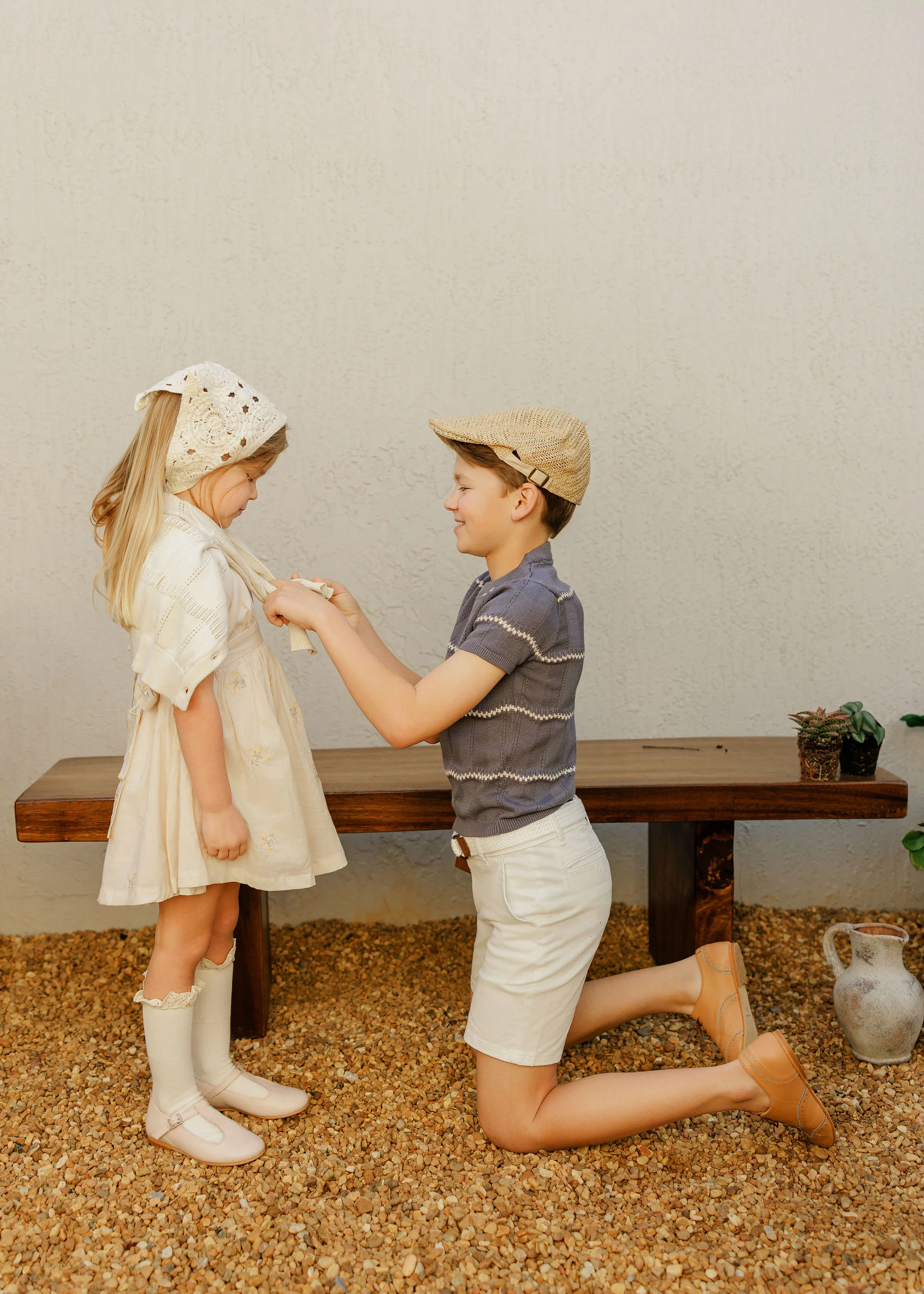 Girls Embroidered Floral Short Sleeve Dress – Ivory – Holland Collection - Image 8