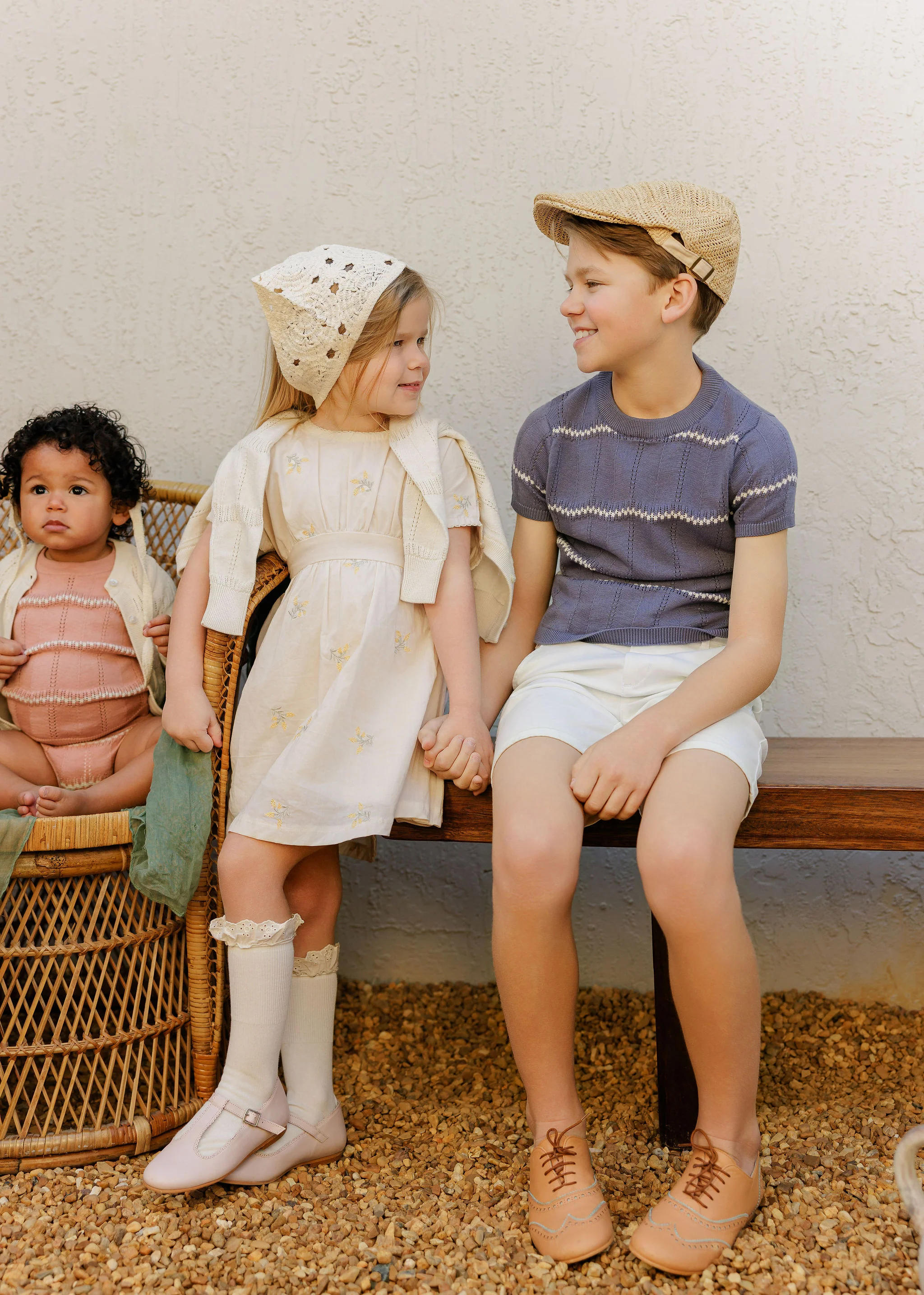Girls Embroidered Floral Short Sleeve Dress – Ivory – Holland Collection - Image 9