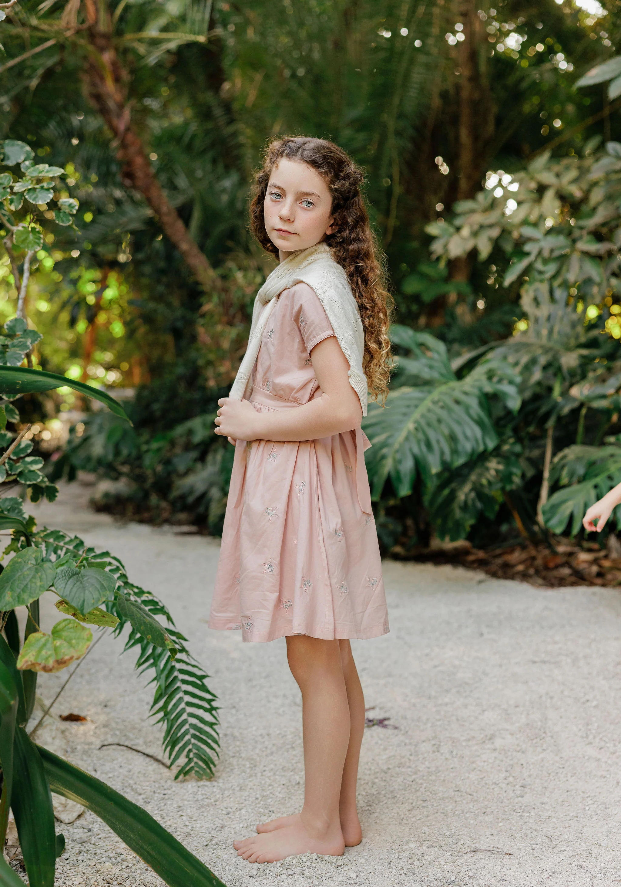 Girls Embroidered Floral Short Sleeve Dress – Pink – Holland Collection - Image 7