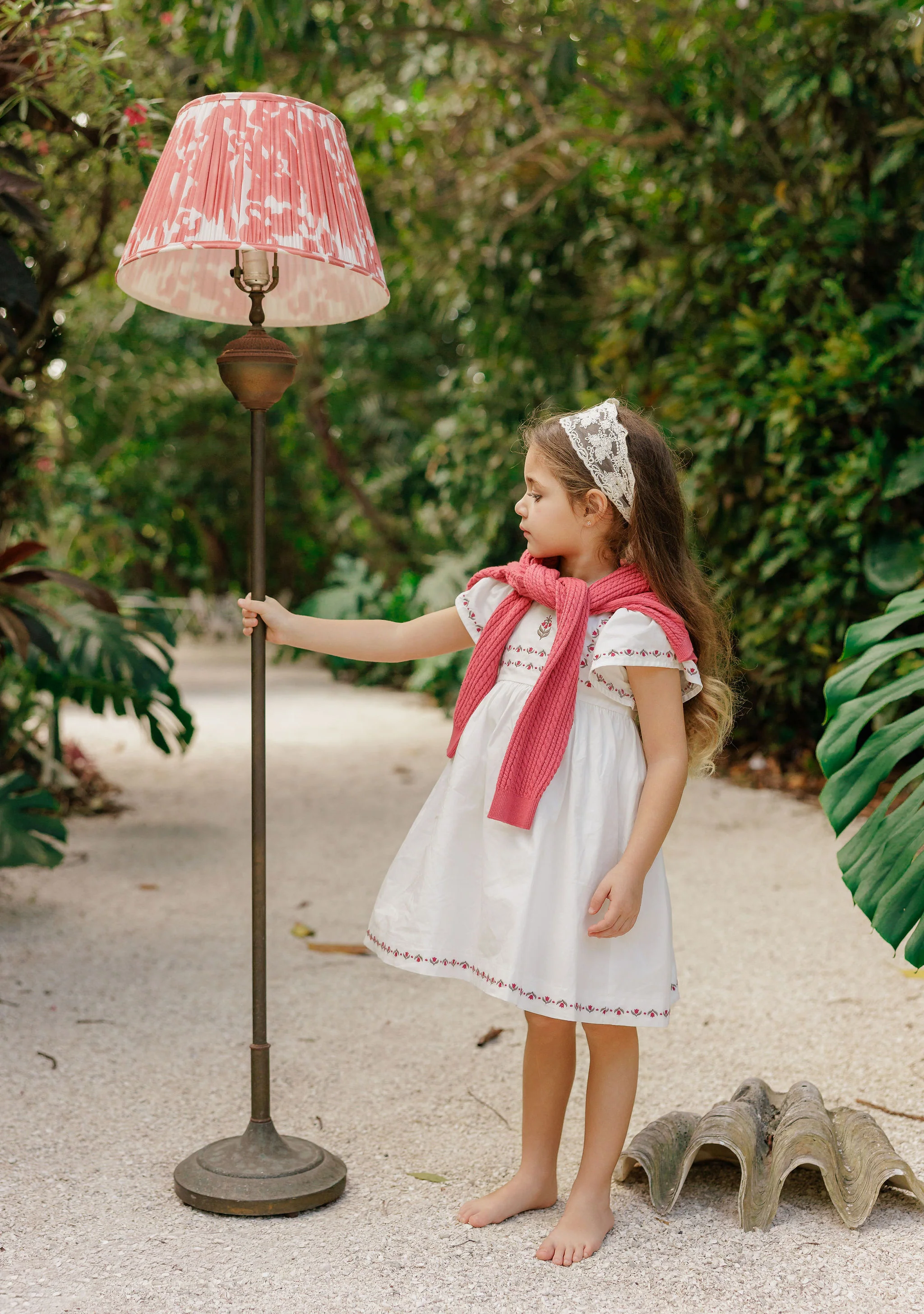 Girls Embroidered Trim Short Sleeve Dress – Ivory – Keepsake Collection - Image 7