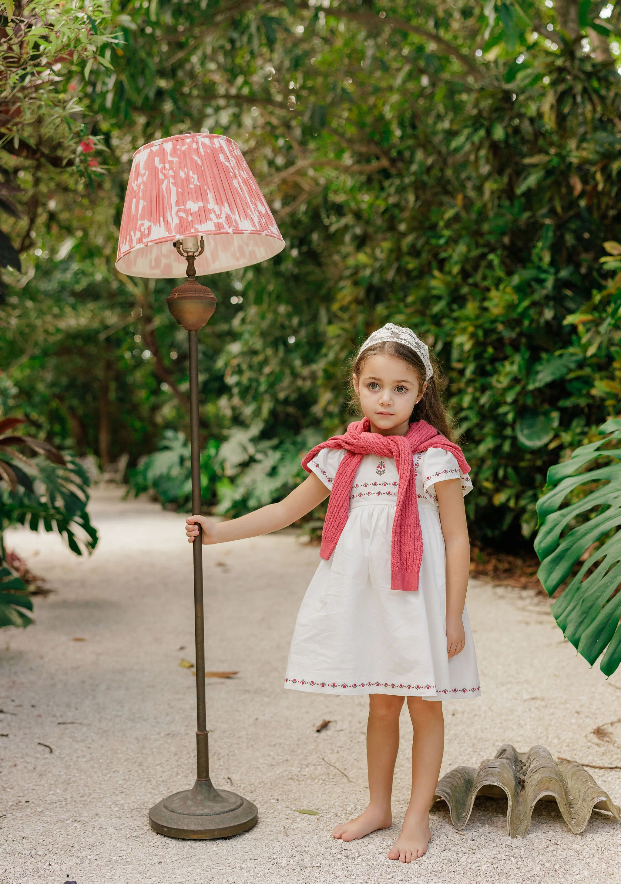 Girls Embroidered Trim Short Sleeve Dress – Ivory – Keepsake Collection - Image 8