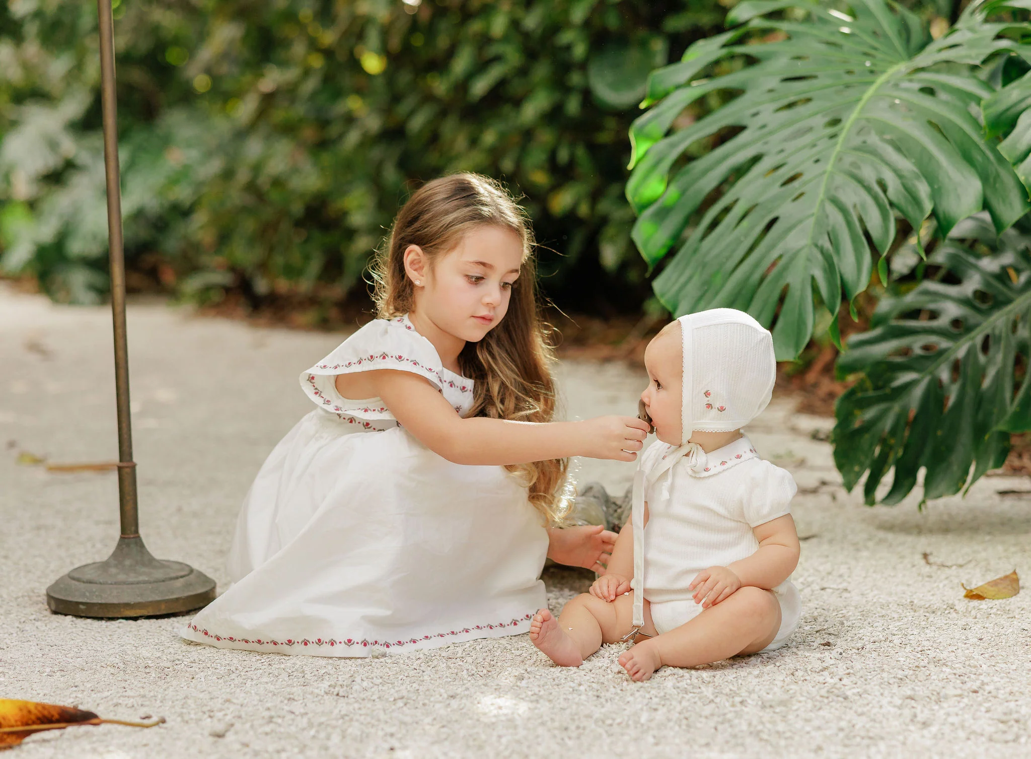 Girls Embroidered Trim Short Sleeve Dress – Ivory – Keepsake Collection - Image 9
