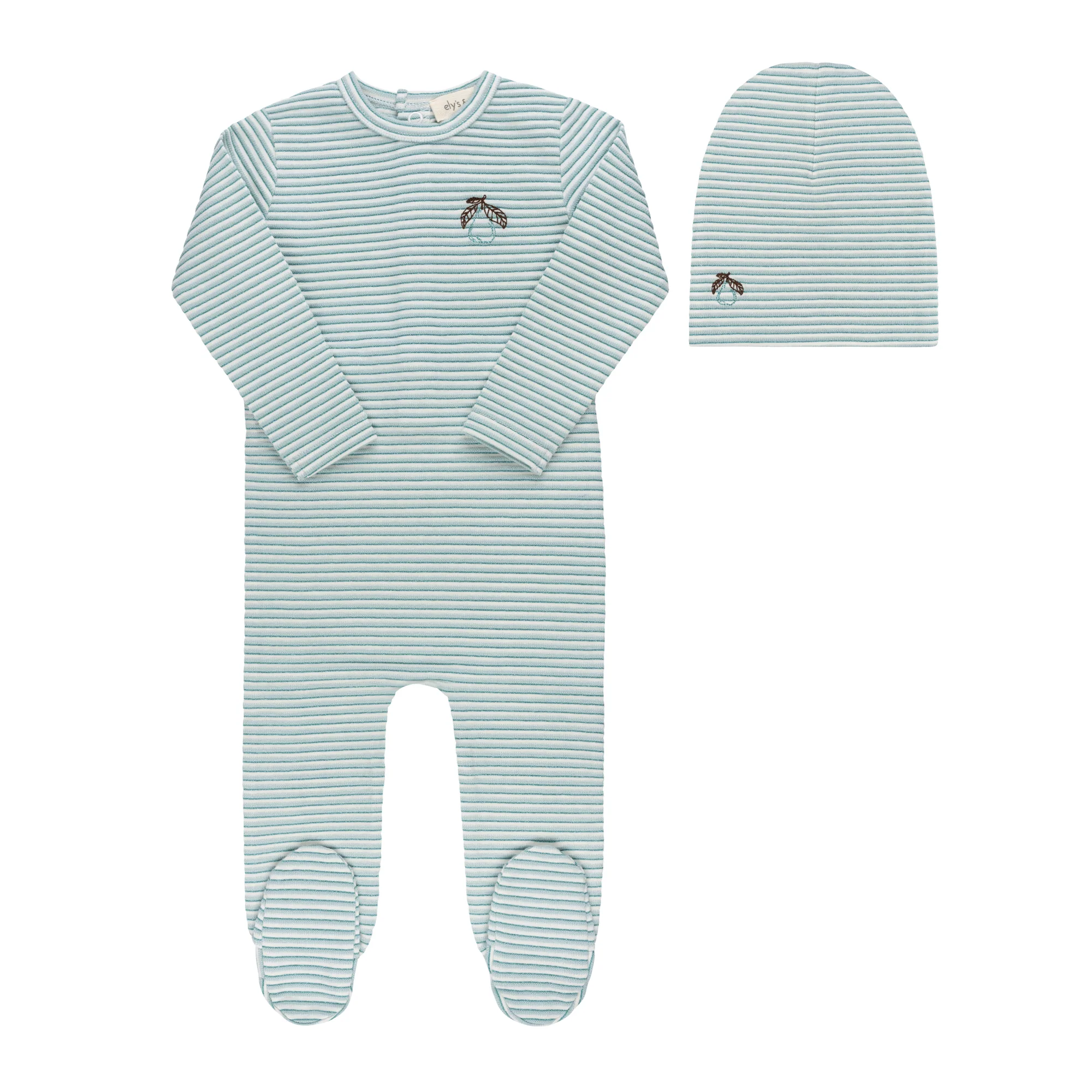 Metallic Stripe Collection - Footie + Beanie - Image 3
