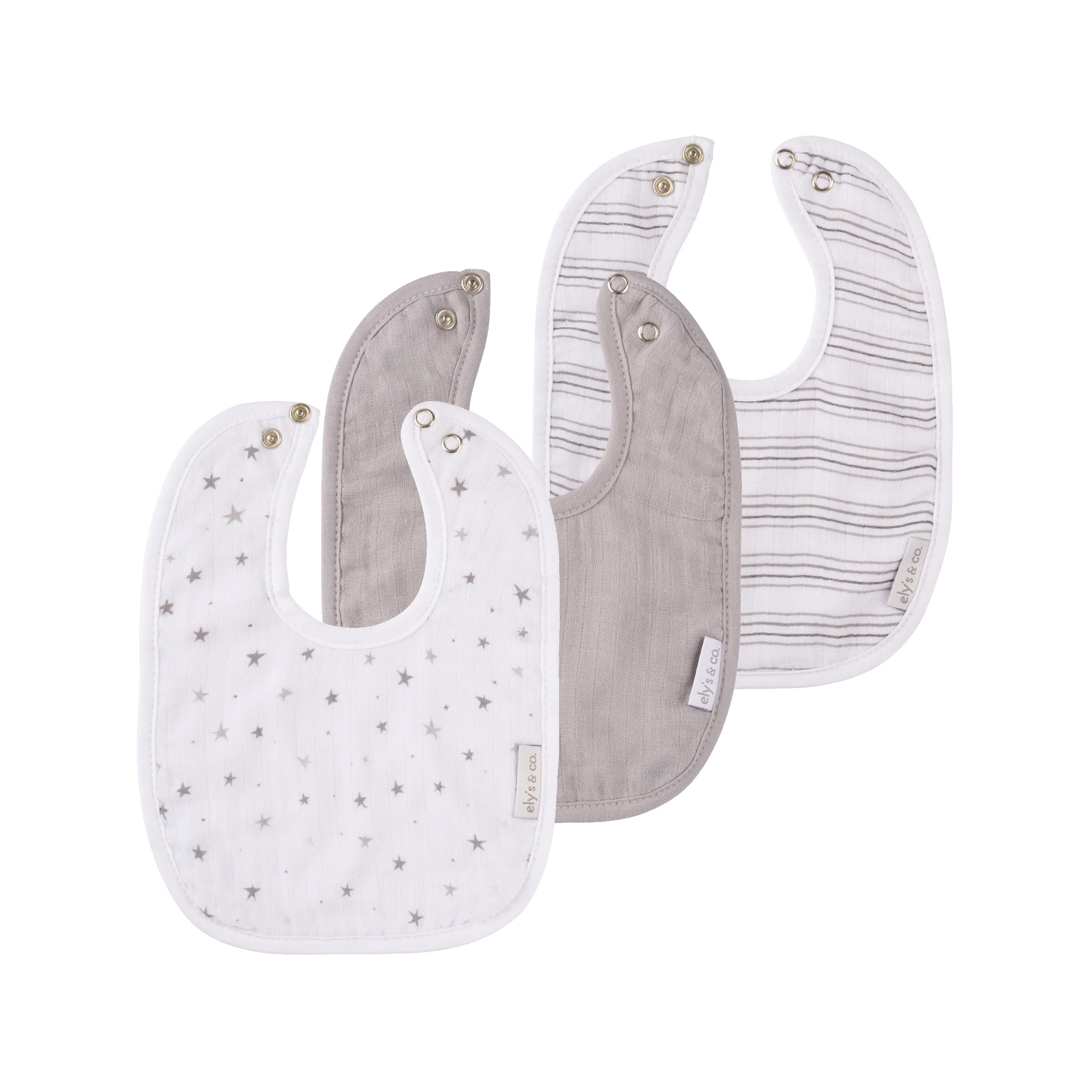 3 Pack Muslin Terry Bibs